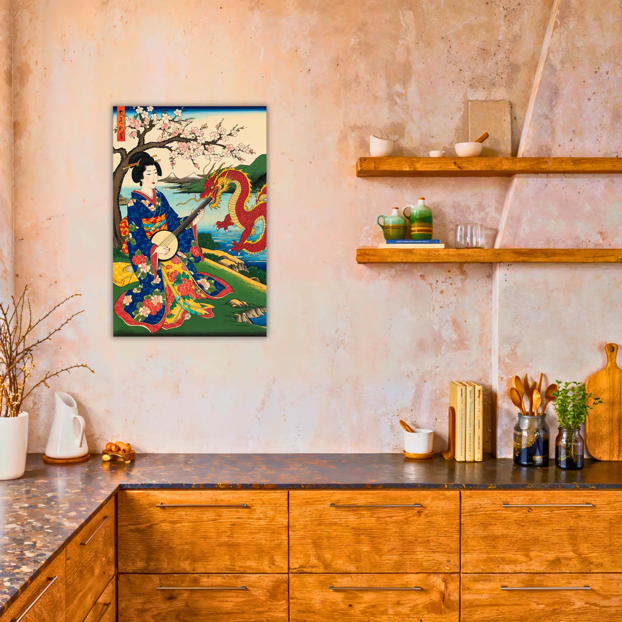 tableau-japonais-femme-dragon-dans-la-cuisine | DreamWay
