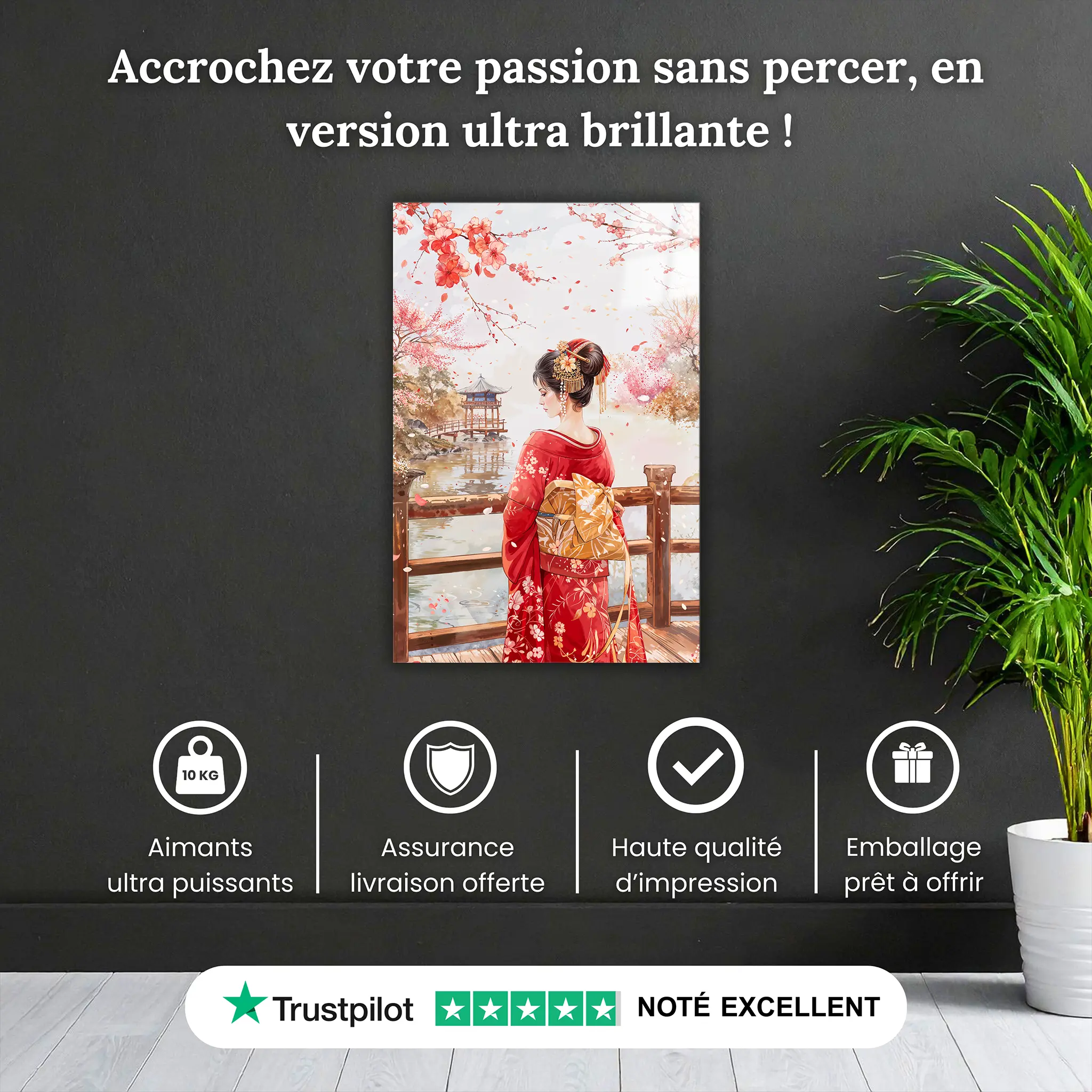 tableau-japonais-femme-kimono-rouge-pourquoi-acheter | DreamWay