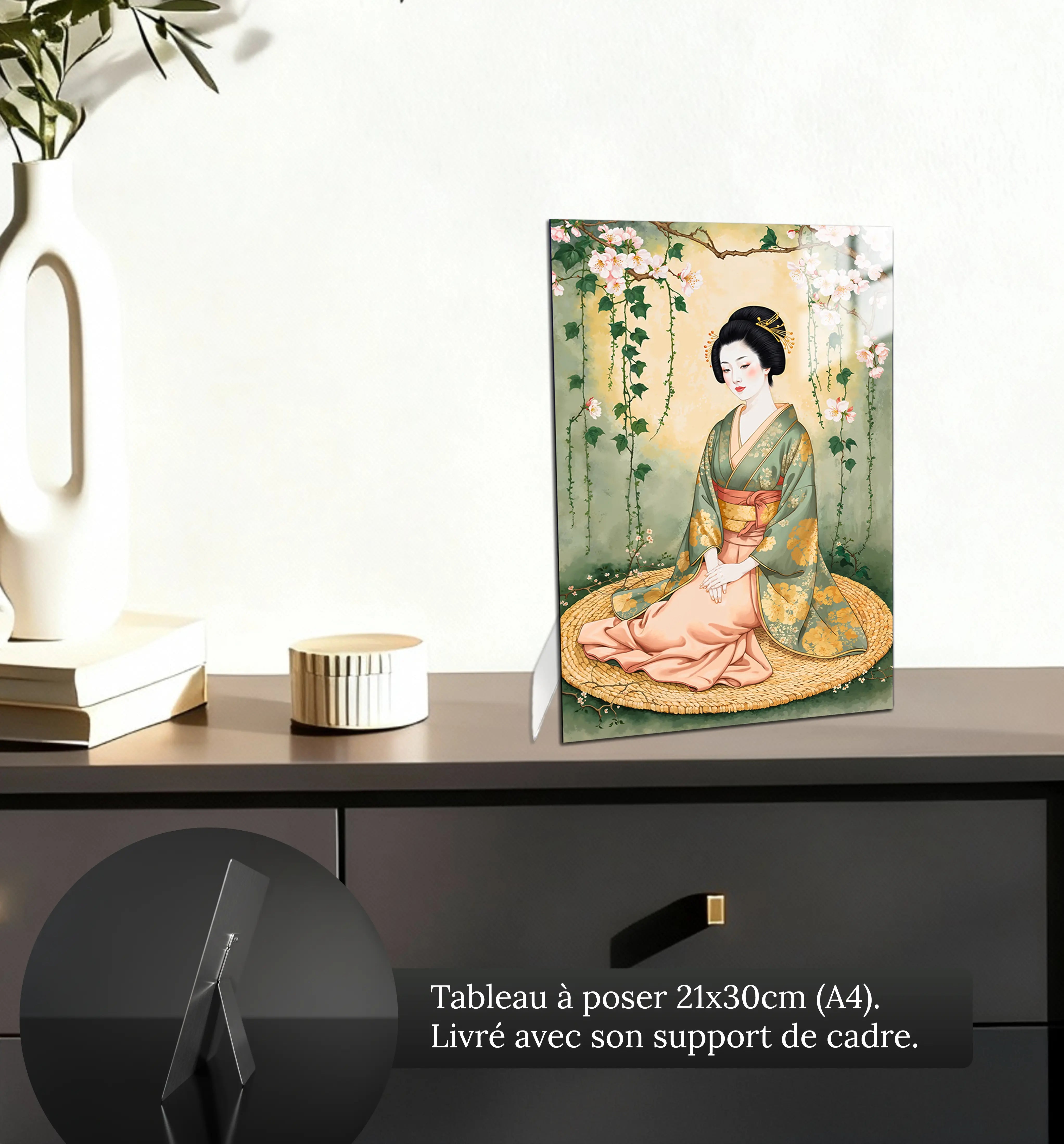 tableau-japonais-femme-petit-format-a-poser-sur-meuble | DreamWay