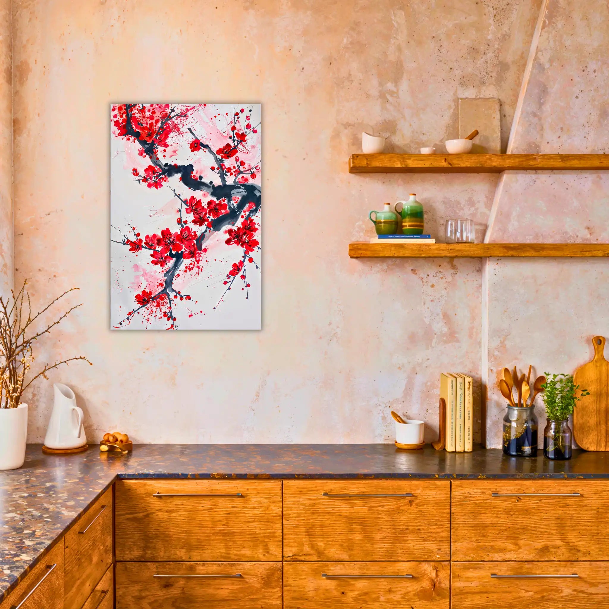 tableau-japonais-fleurs-dans-la-cuisine | DreamWay