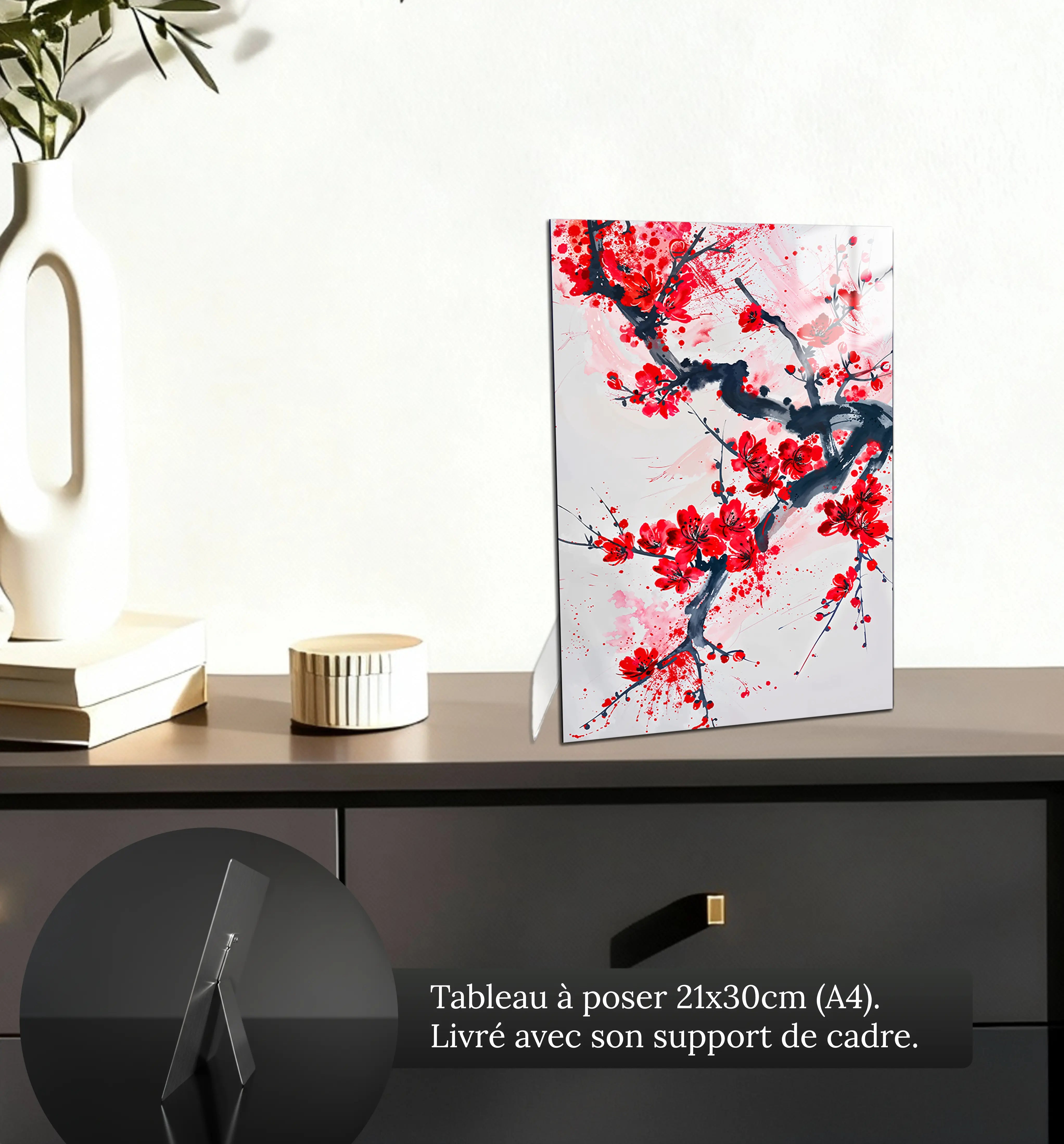 tableau-japonais-fleurs-petit-format-a-poser-sur-meuble | DreamWay