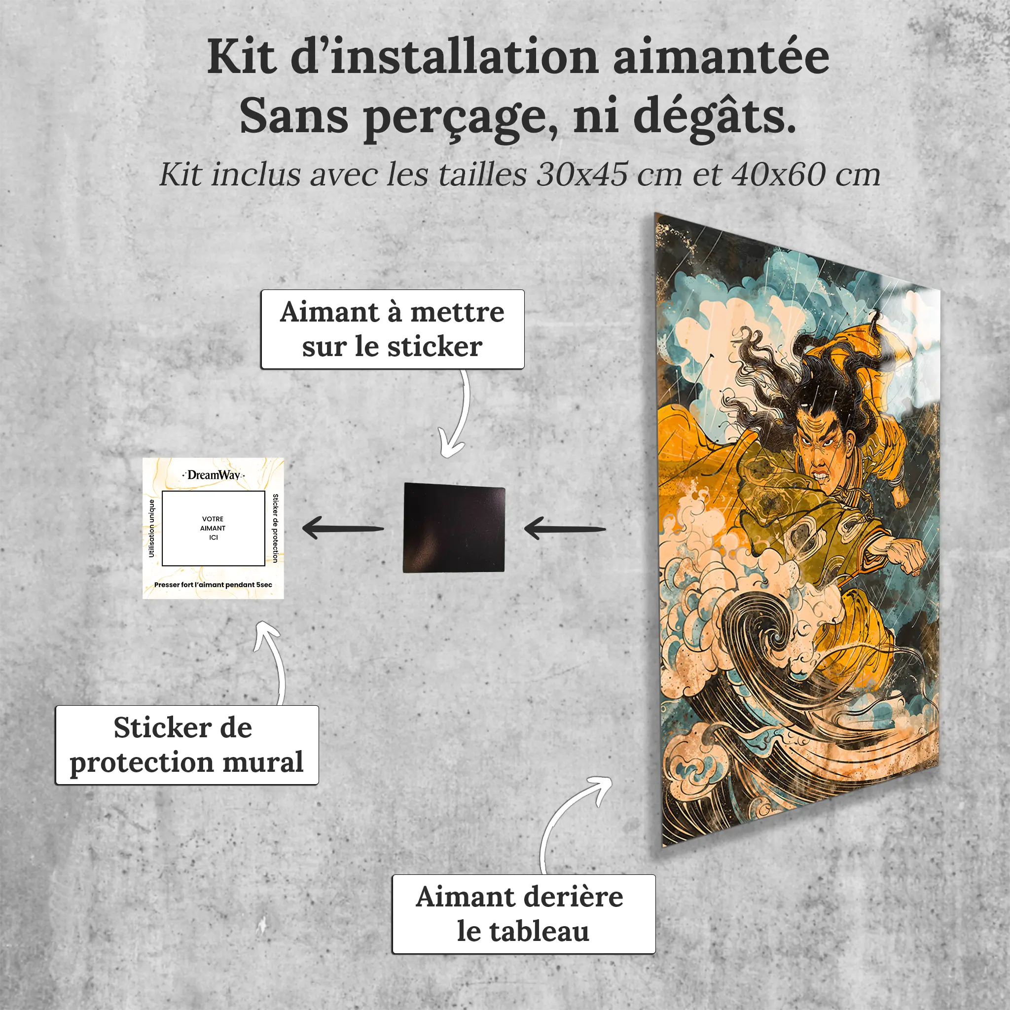 tableau-japonais-fujin-avec-installation-aimantee | DreamWay