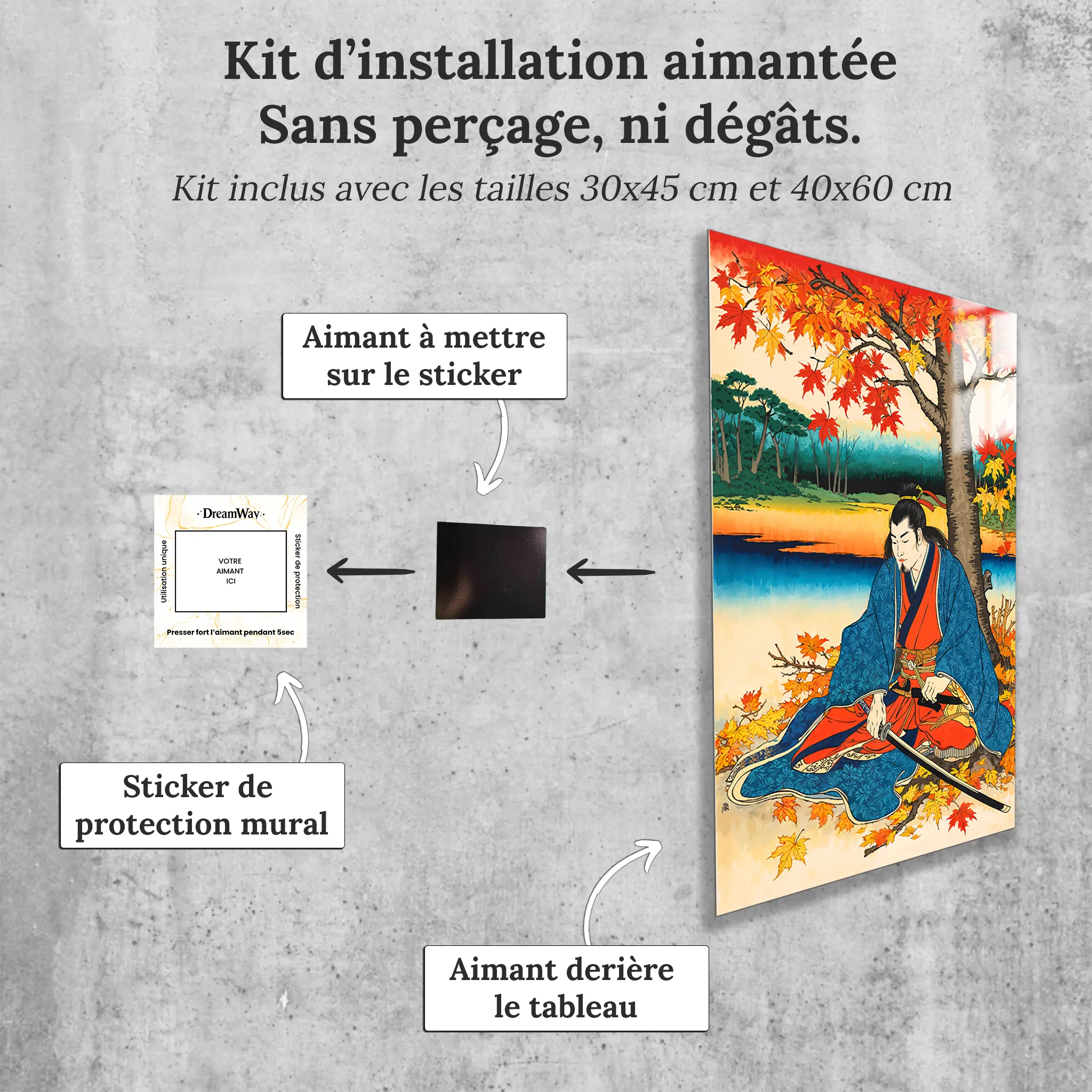 tableau-japonais-homme-avec-installation-aimantee | DreamWay