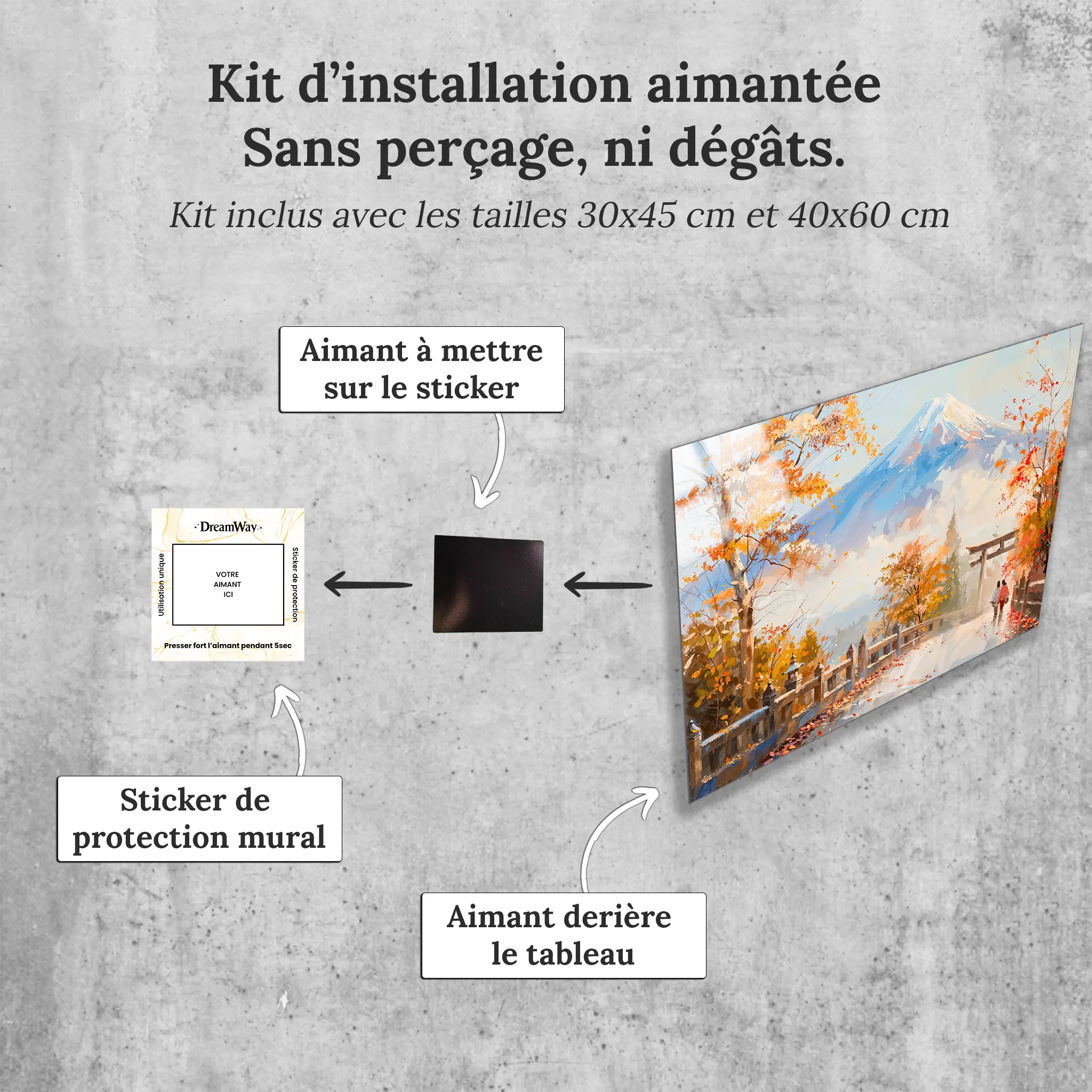tableau-japonais-impressionisme-avec-installation-aimantee | DreamWay