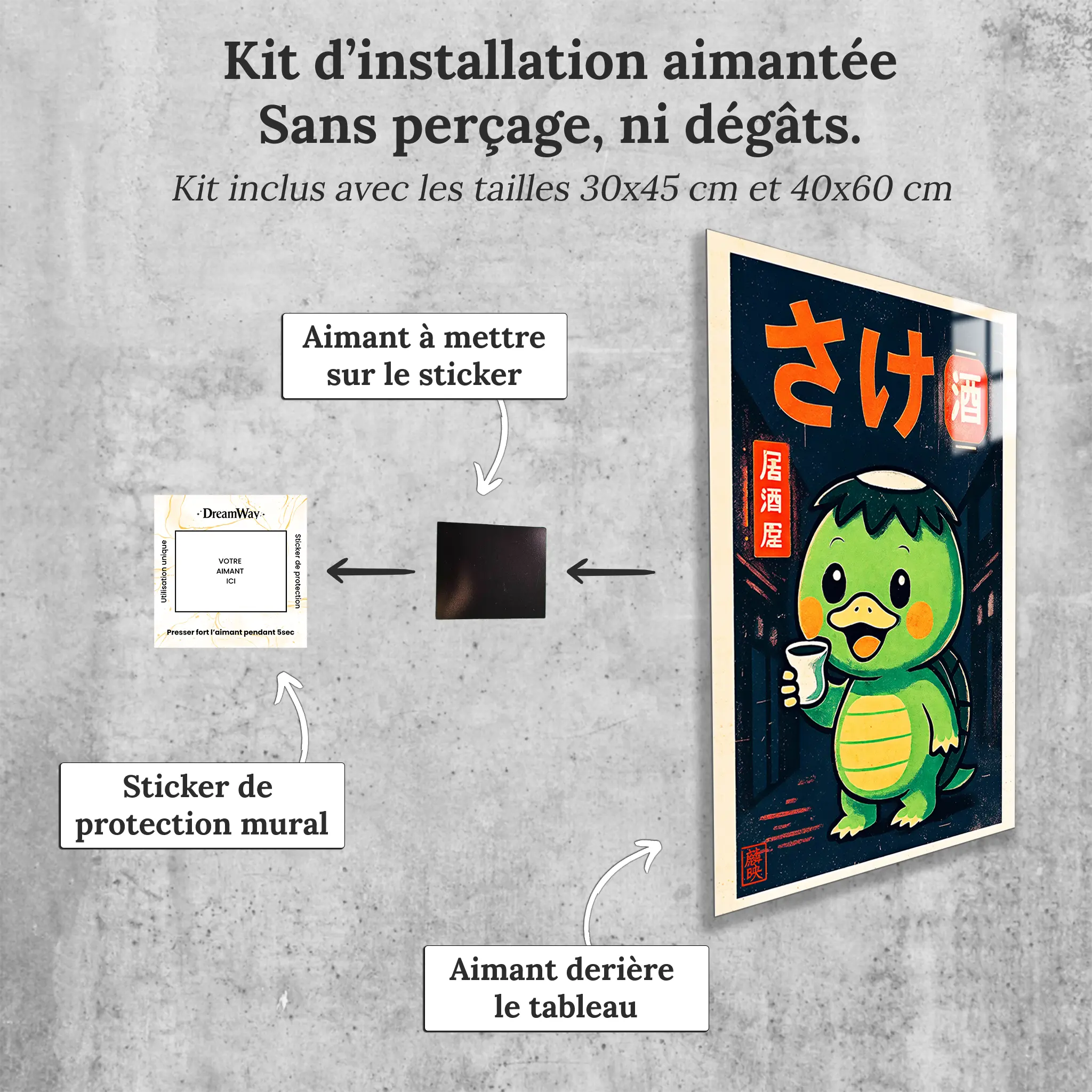 tableau-japonais-kappa-sake-avec-installation-aimantee | DreamWay