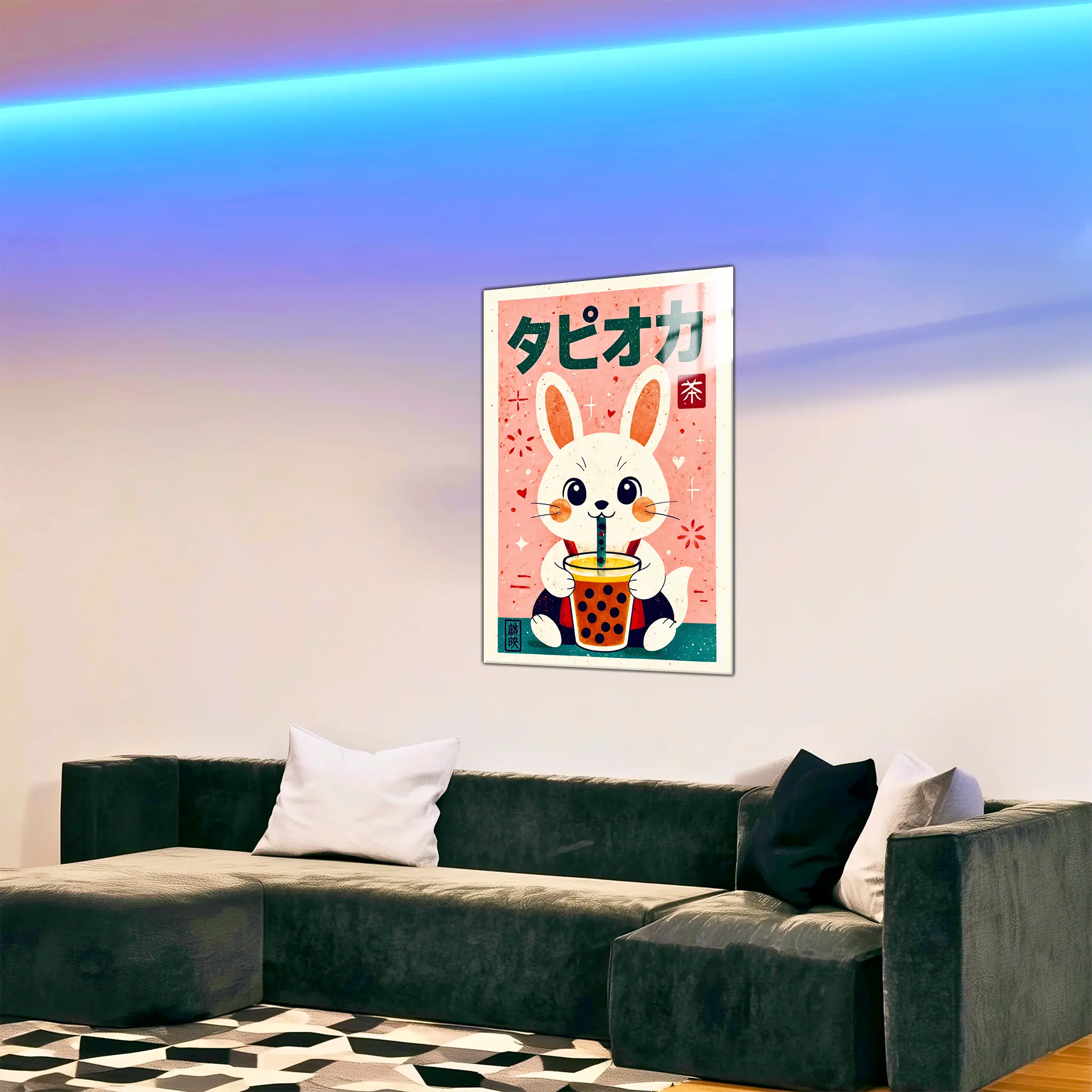 tableau-japonais-lapin-bubble-tea-dans-le-salon | DreamWay