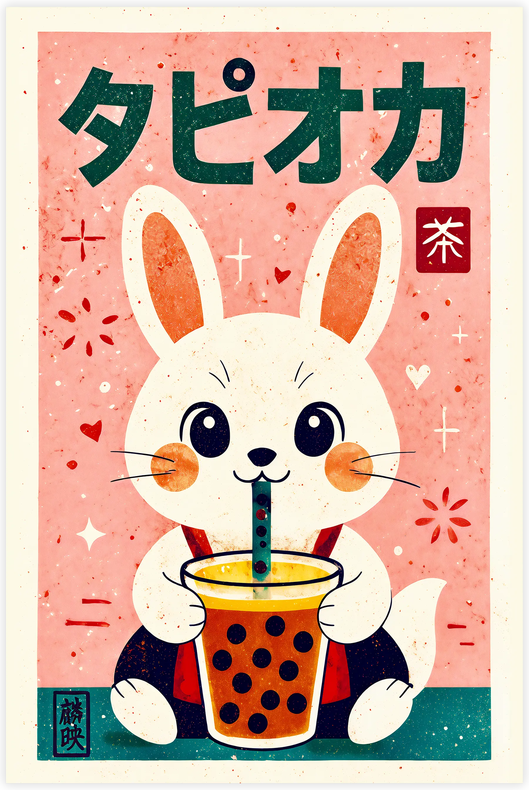 tableau-japonais-lapin-bubble-tea | DreamWay