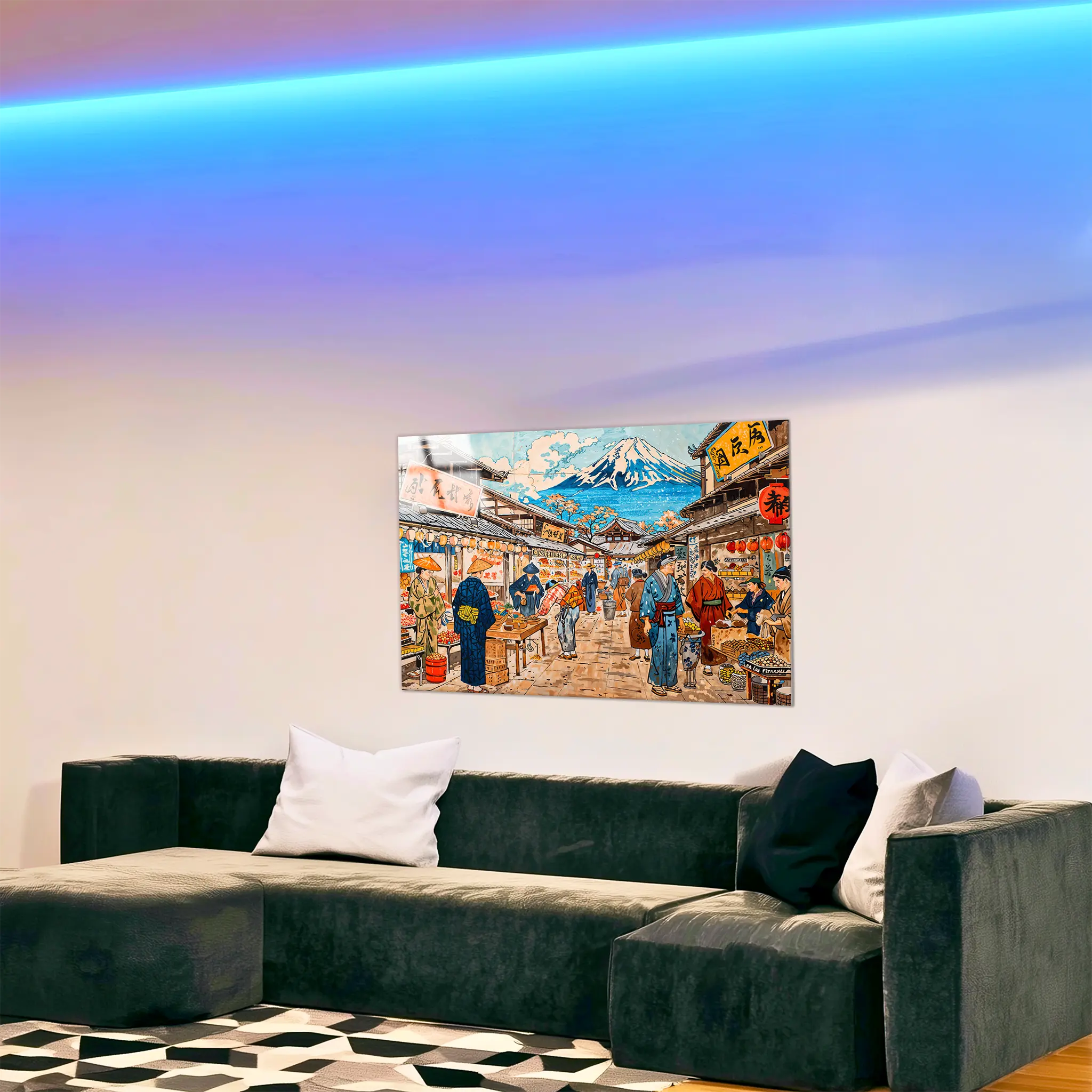 tableau-japonais-marche-poisson-dans-le-salon | DreamWay