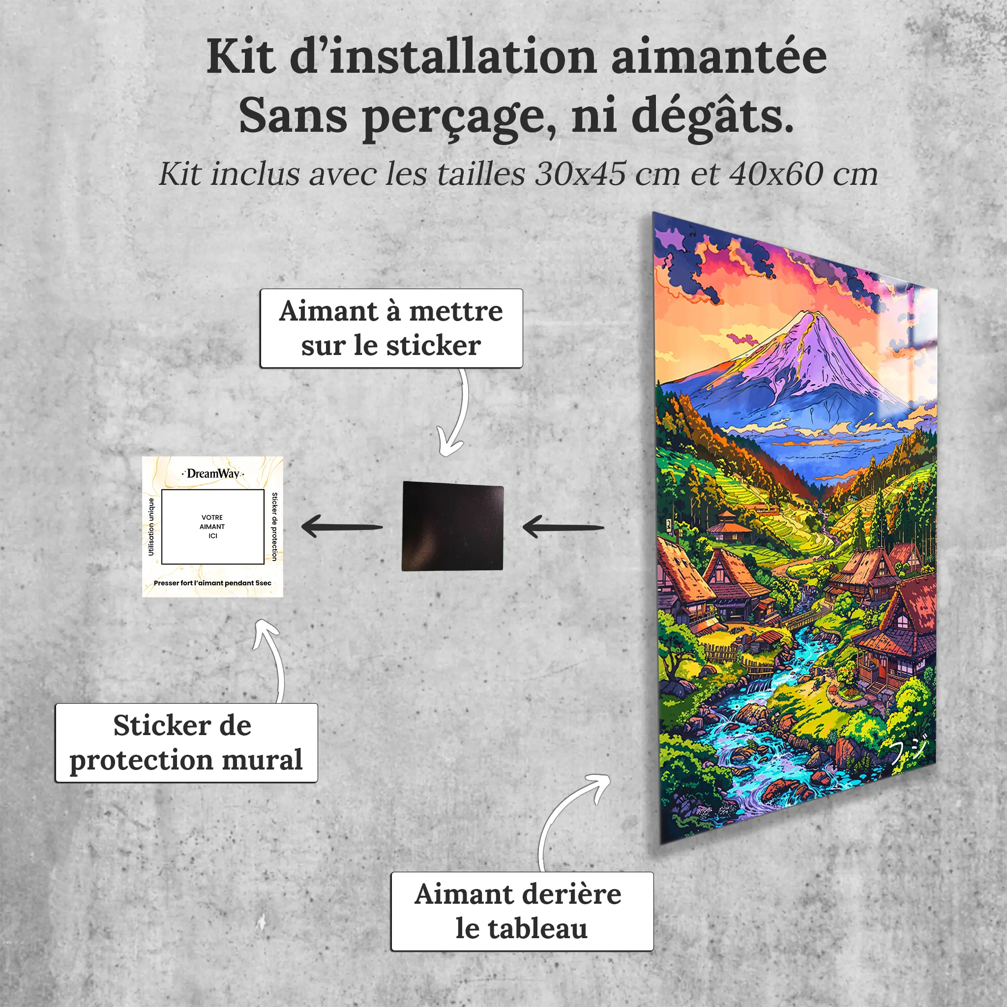 tableau-japonais-mont-fuji-avec-installation-aimantee | DreamWay