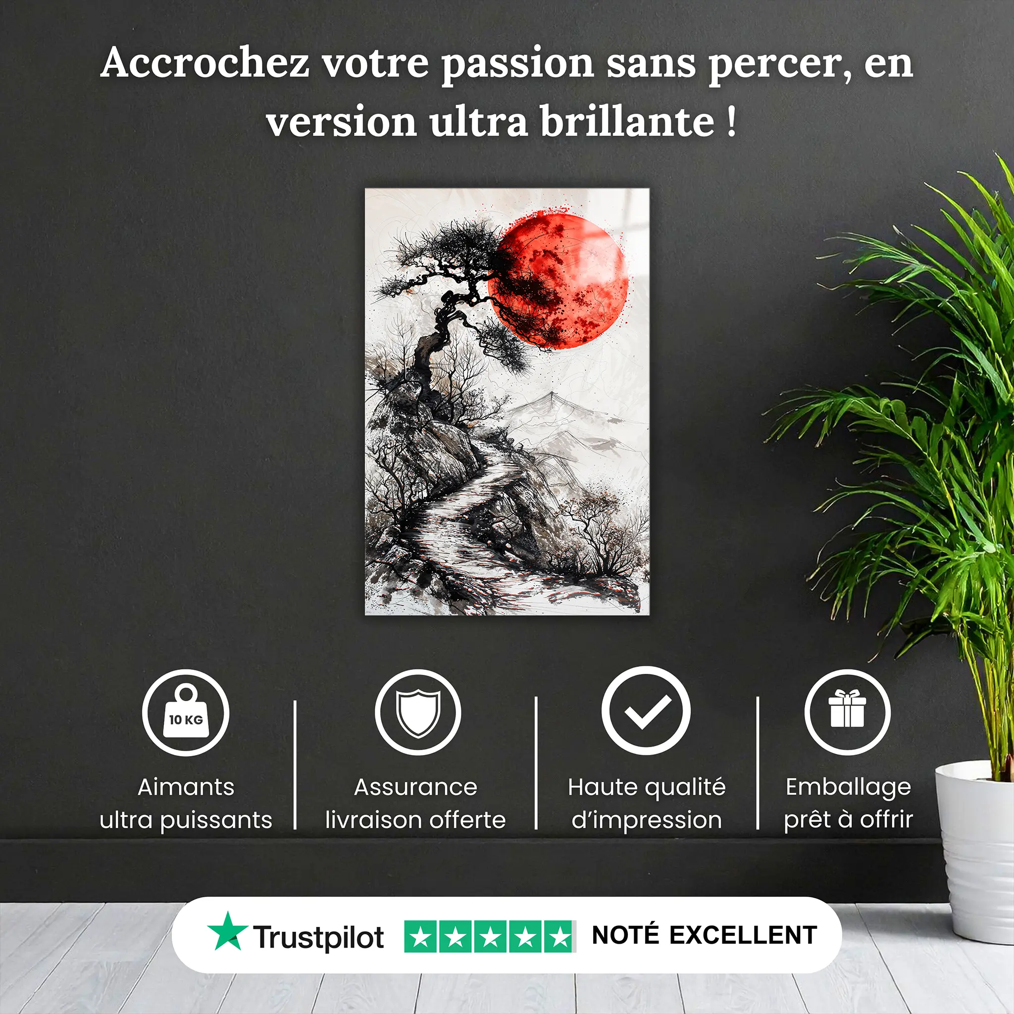 tableau-japonais-noir-et-blanc-et-rouge-pourquoi-acheter | DreamWay