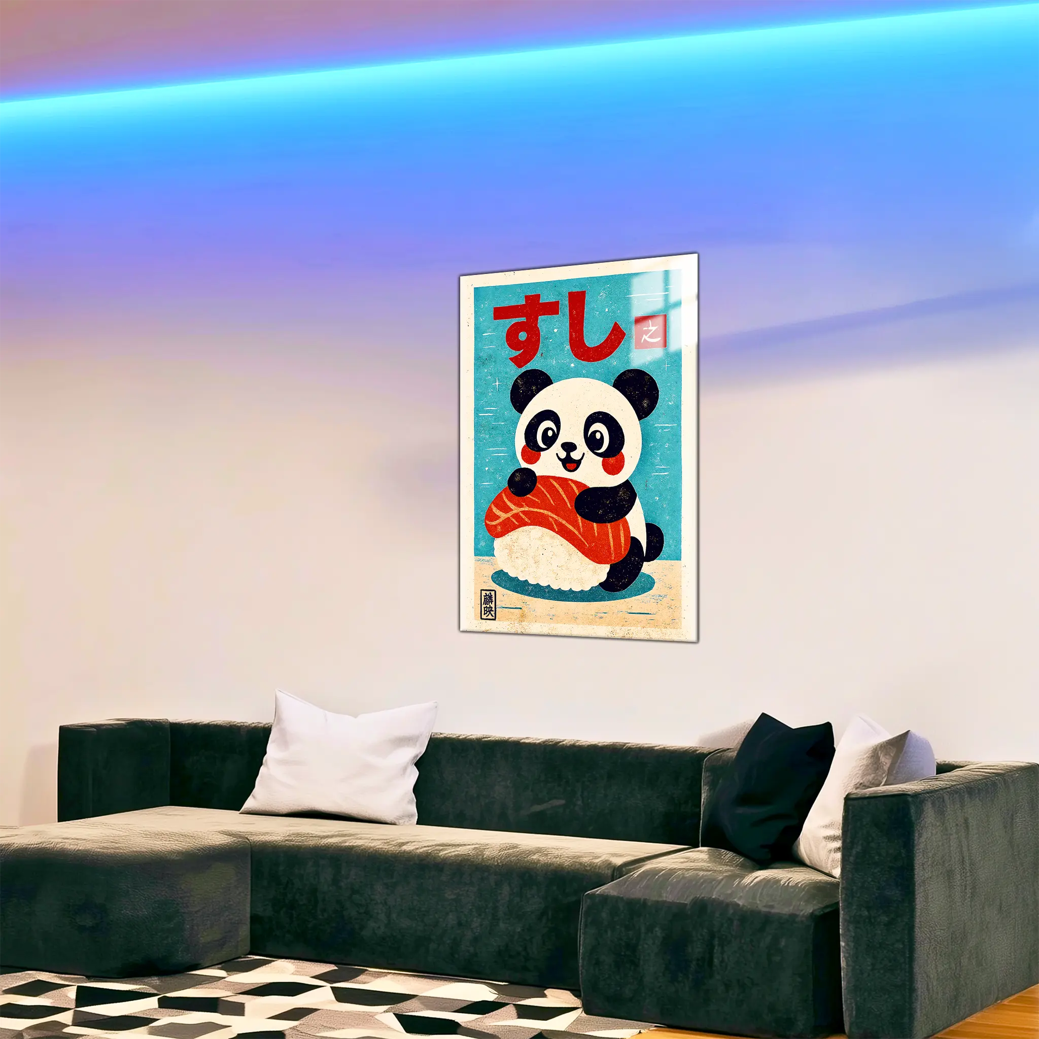 tableau-japonais-panda-sushi-dans-le-salon | DreamWay