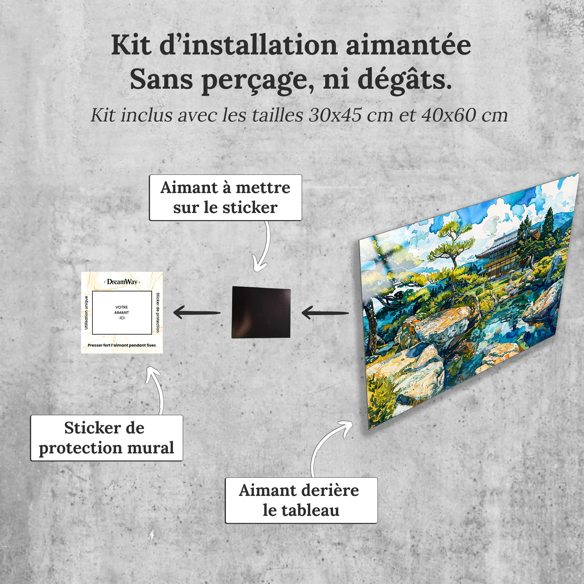 tableau-japonais-peinture-avec-installation-aimantee | DreamWay