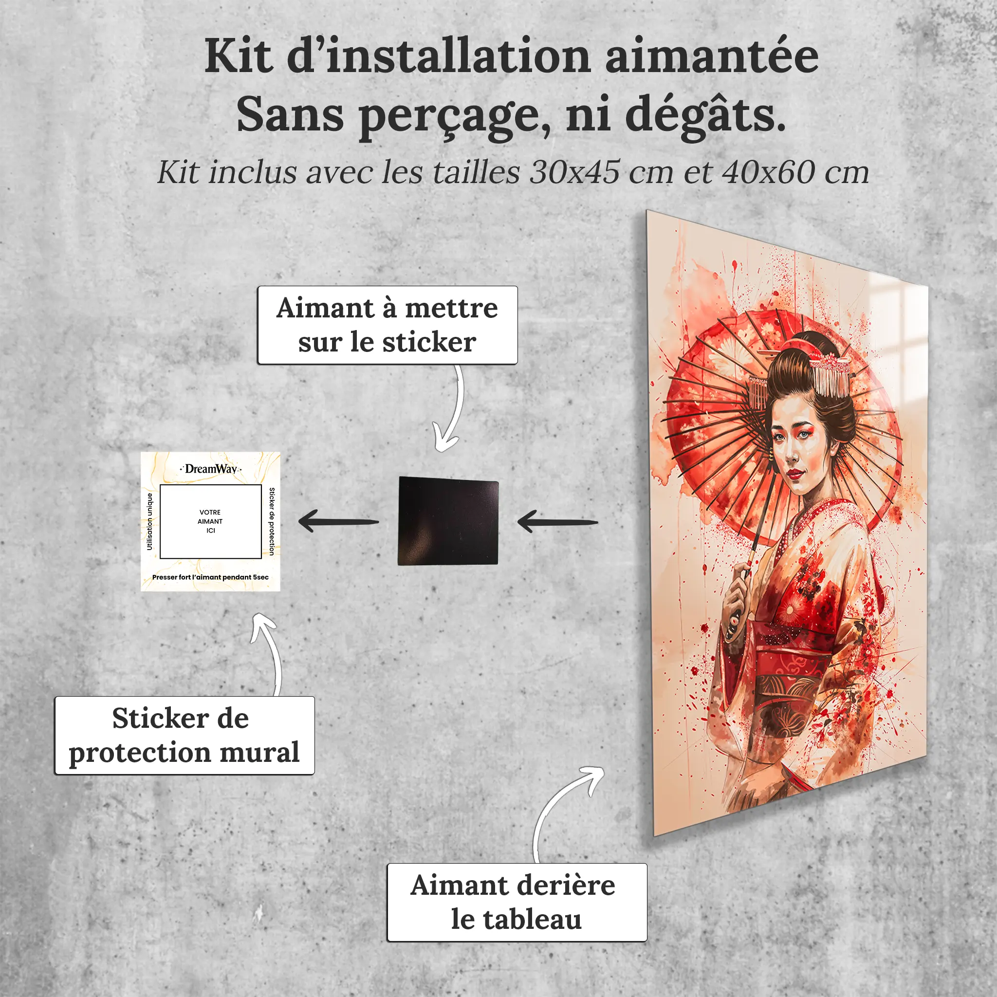 tableau-japonais-personne-kimono-avec-installation-aimantee | DreamWay