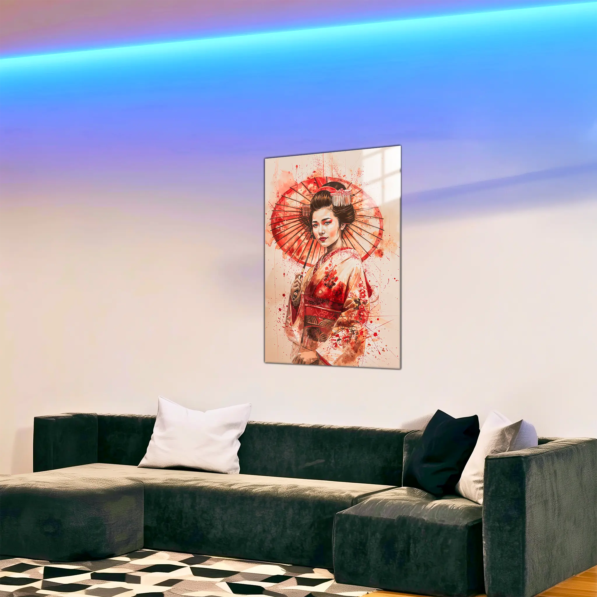 tableau-japonais-personne-kimono-dans-le-salon | DreamWay