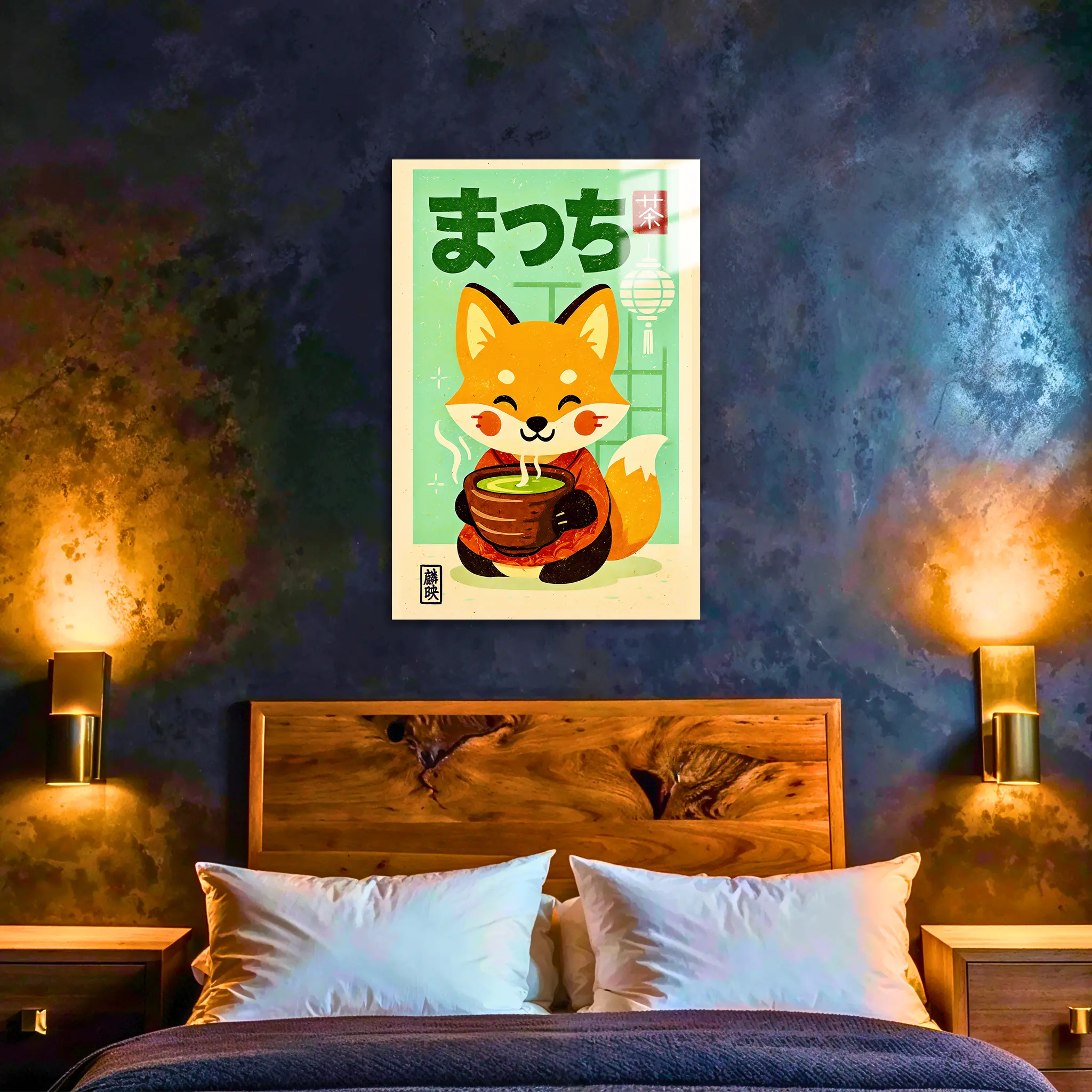 tableau-japonais-renard-matcha-dans-la-chambre | DreamWay