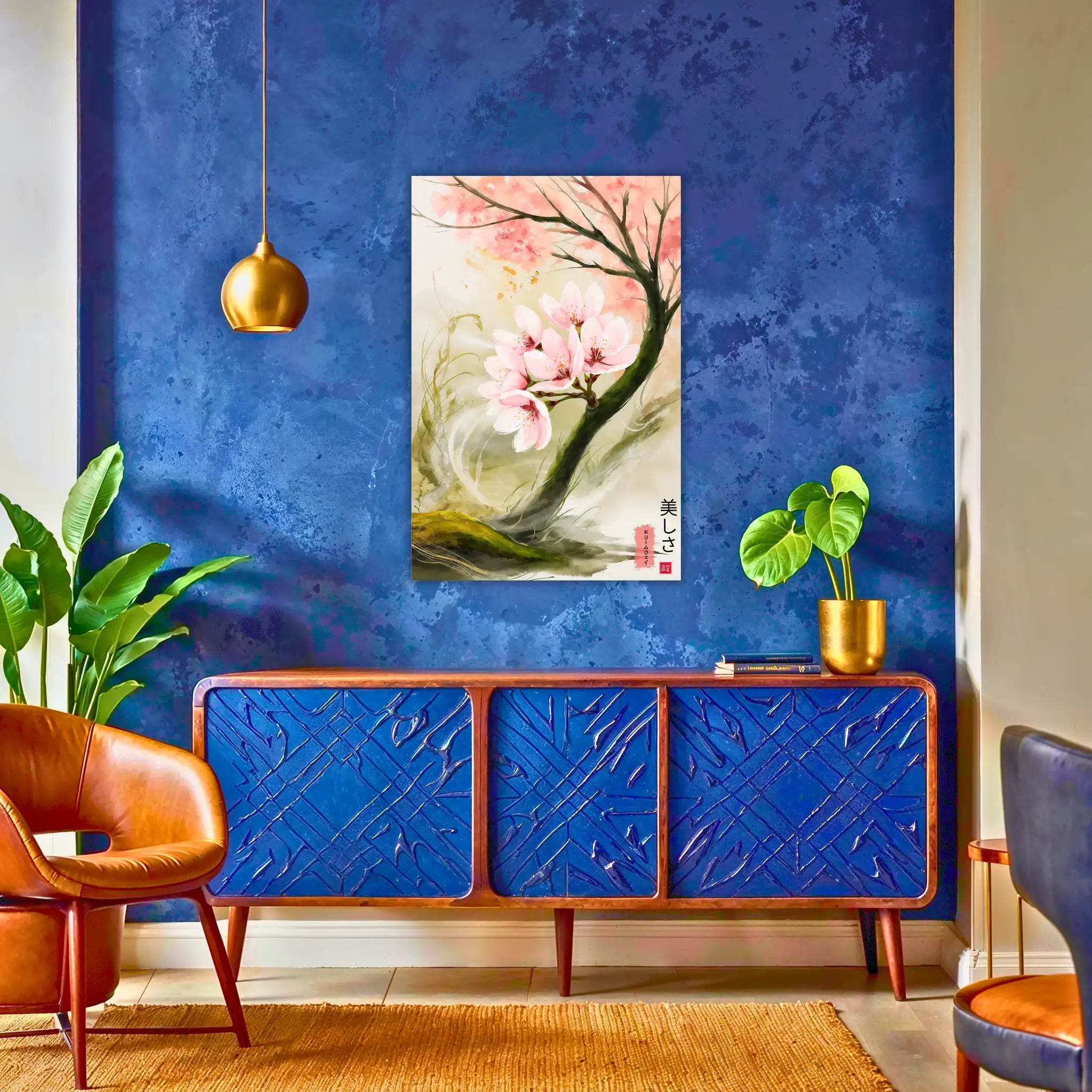 tableau-japonais-sakura-au-dessus-du-buffet | DreamWay