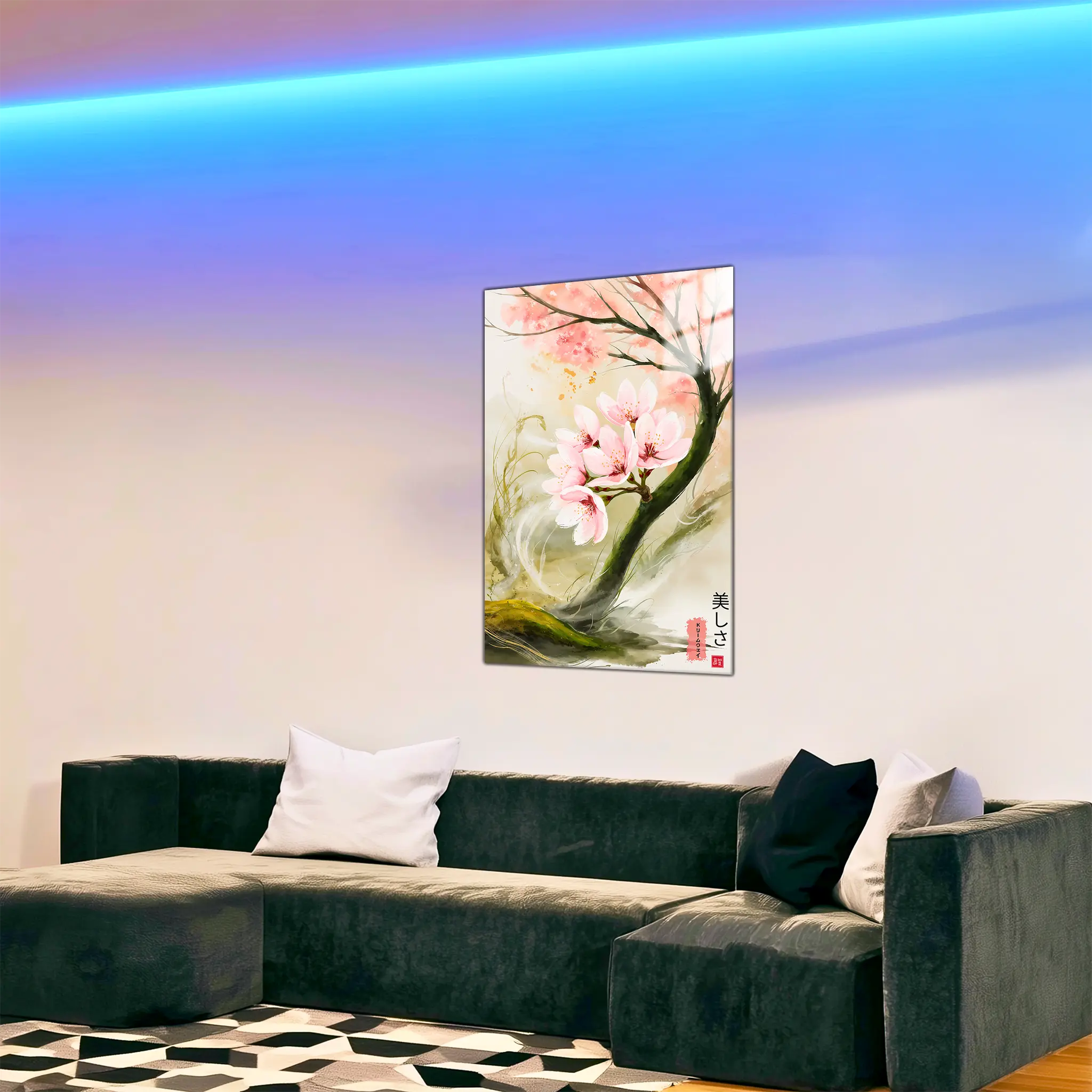 tableau-japonais-sakura-dans-le-salon | DreamWay