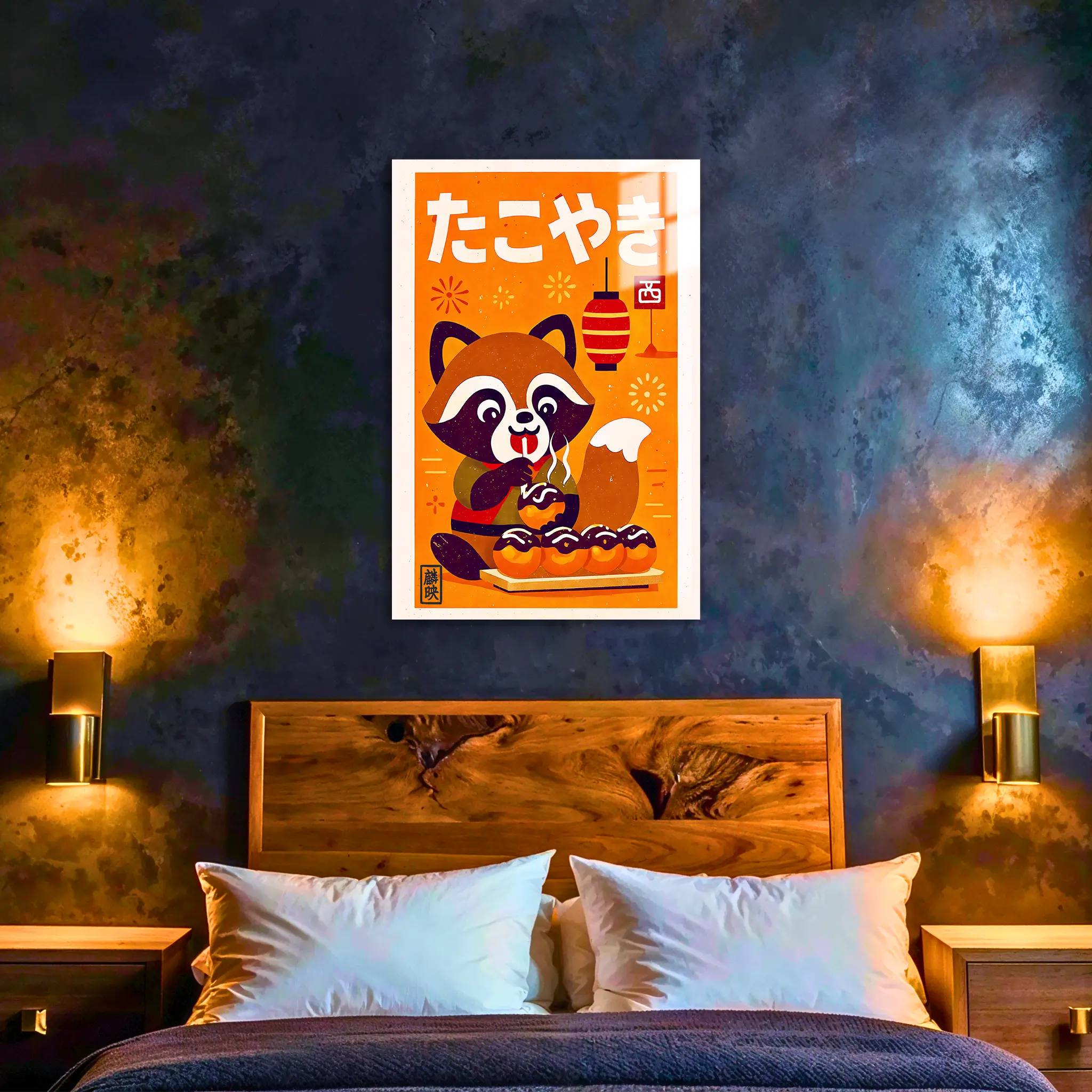 tableau-japonais-tanuki-takoyaki-dans-la-chambre | DreamWay