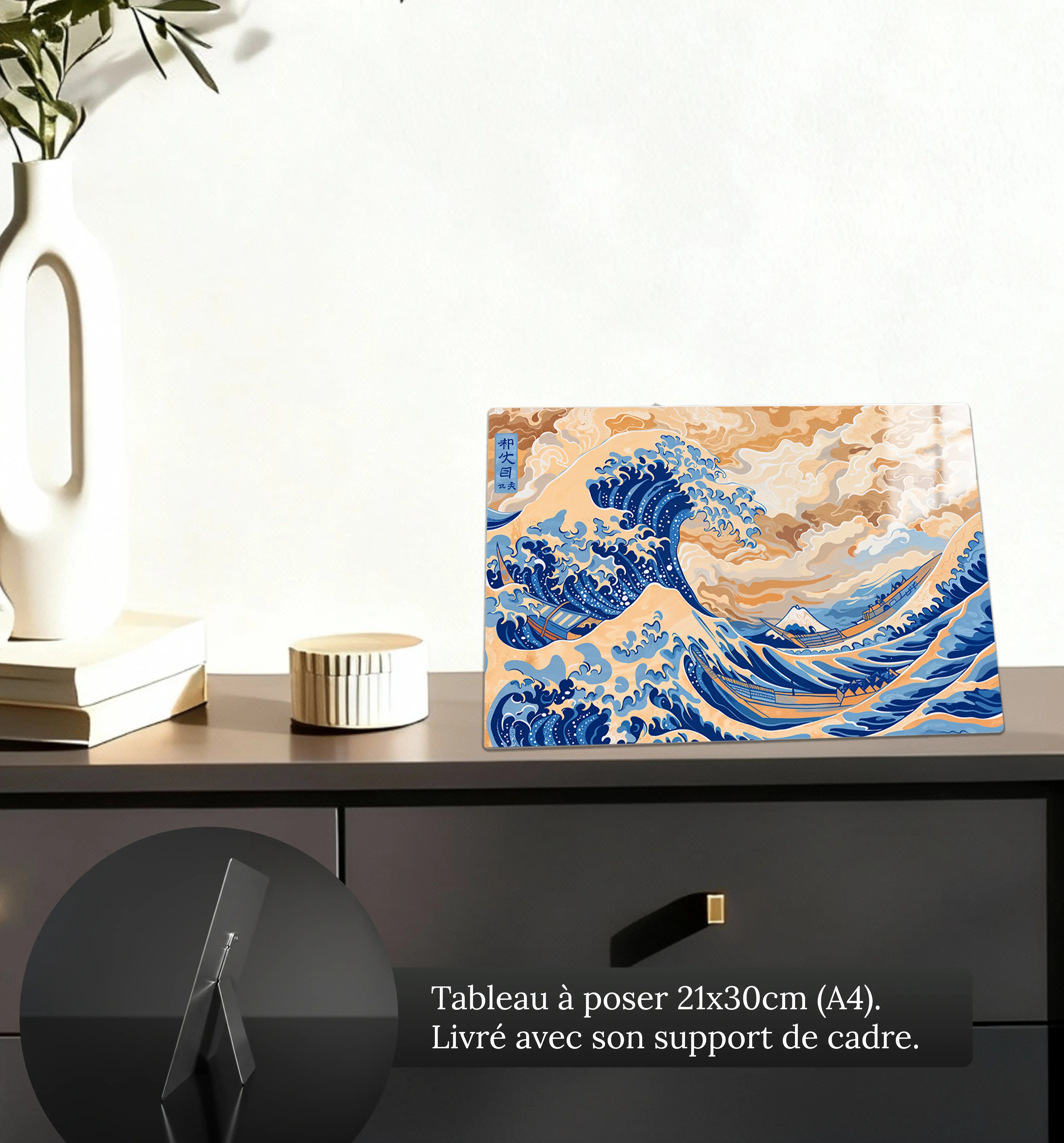 tableau-japonais-vague-reproduction-retravaille-petit-format-a-poser-sur-meuble | DreamWay