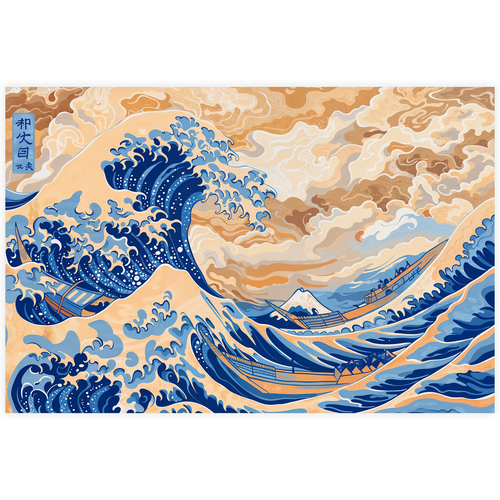 tableau-japonais-vague-reproduction-retravaille | DreamWay