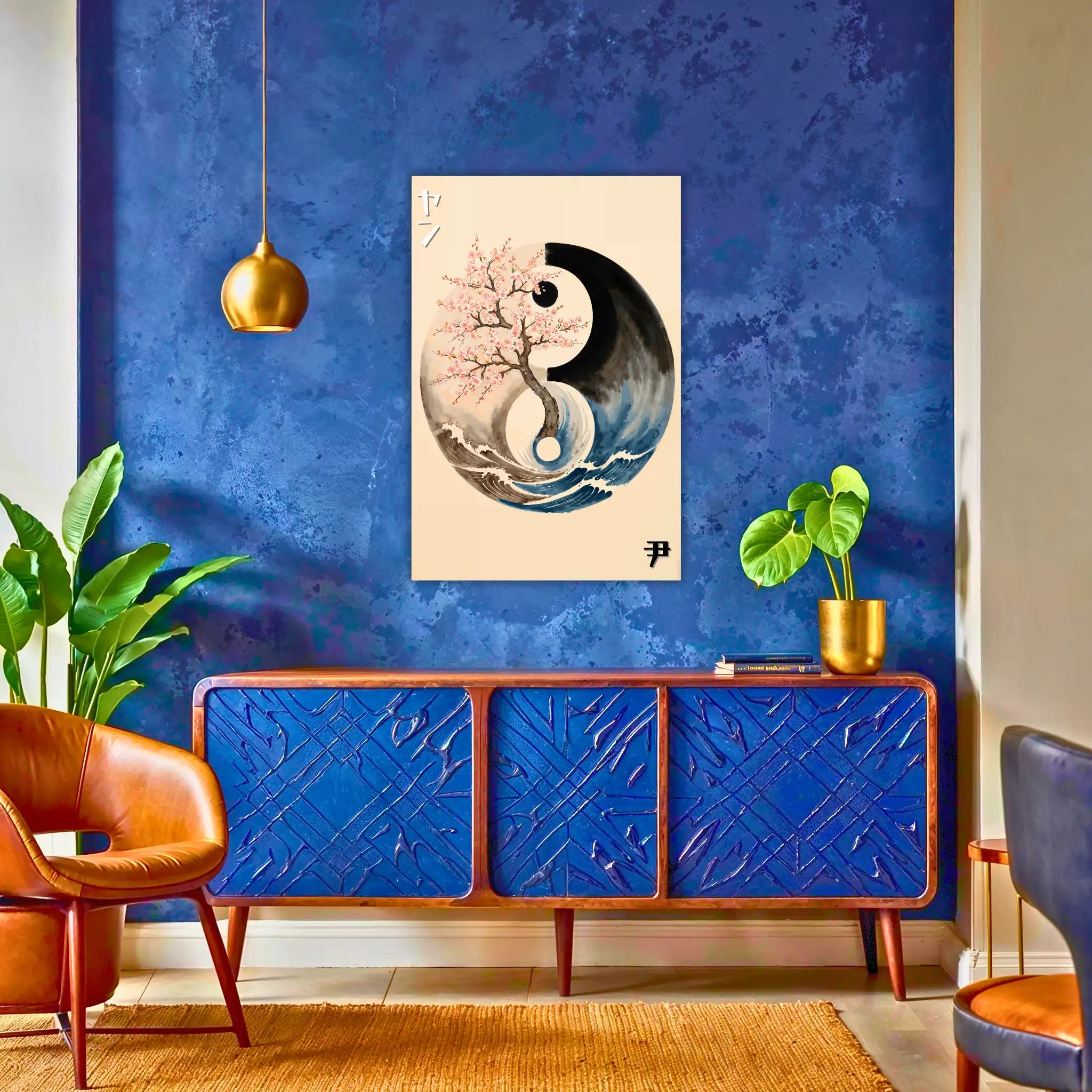 tableau-japonais-ying-et-yang-au-dessus-du-buffet | DreamWay