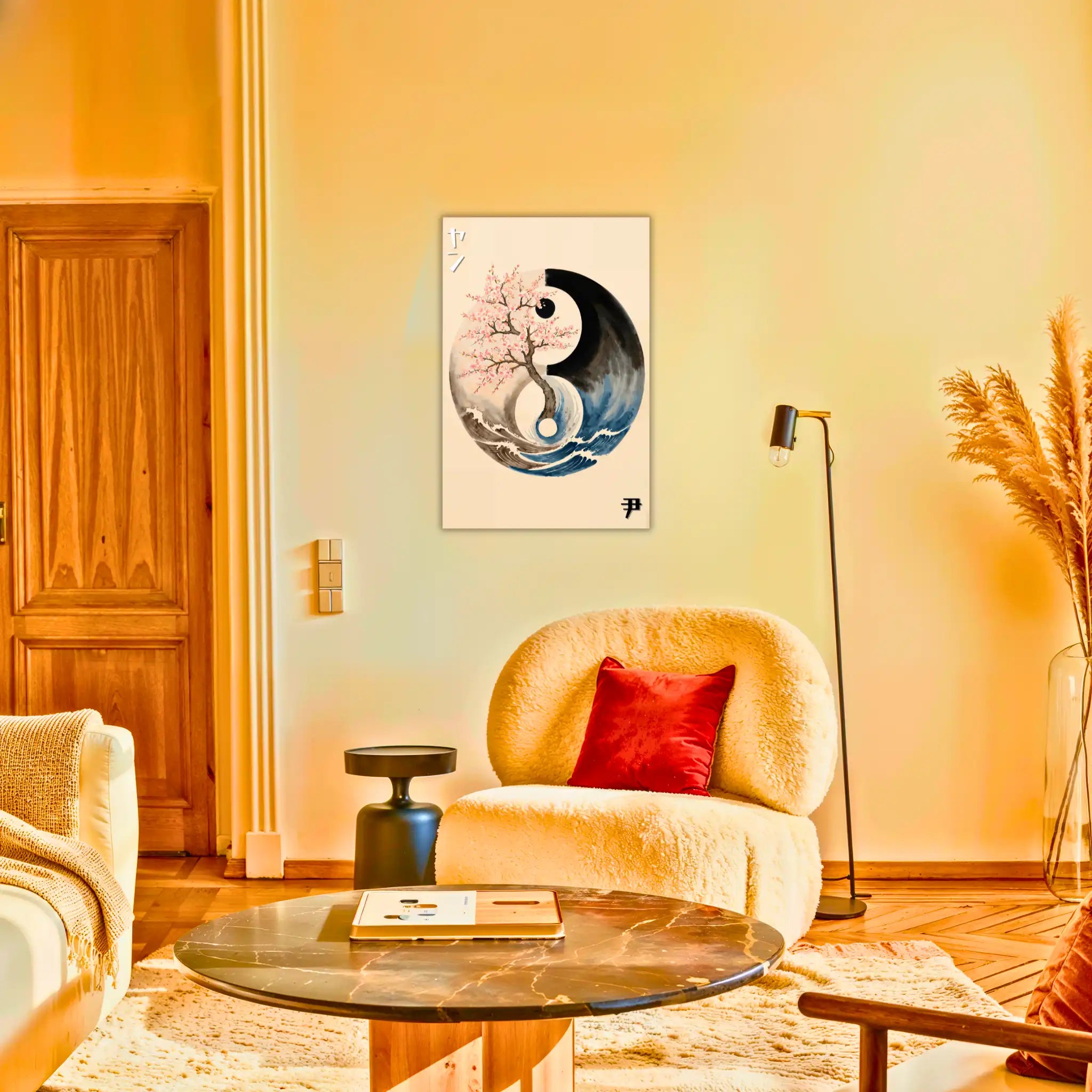 tableau-japonais-ying-et-yang-au-salon | DreamWay