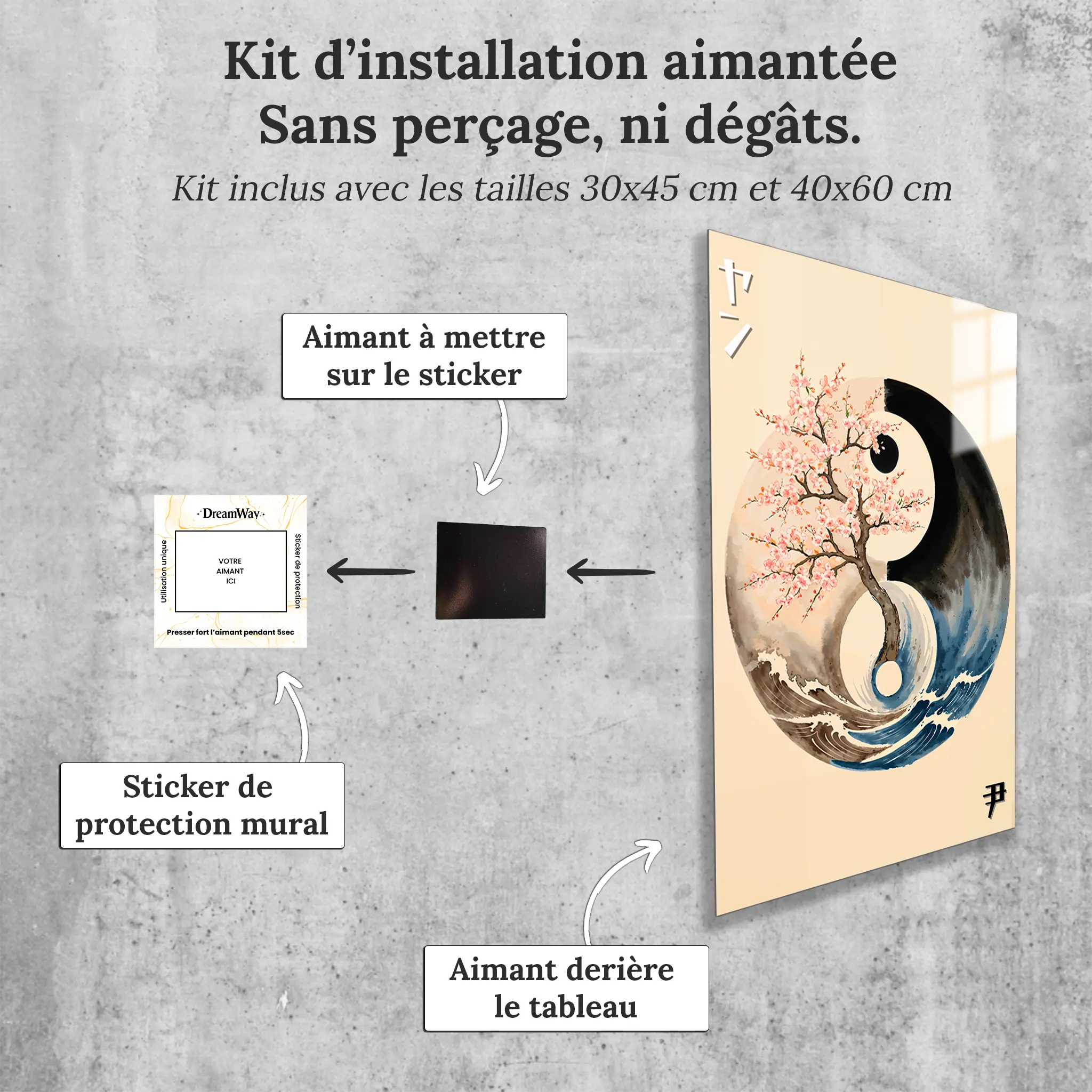tableau-japonais-ying-et-yang-avec-installation-aimantee | DreamWay