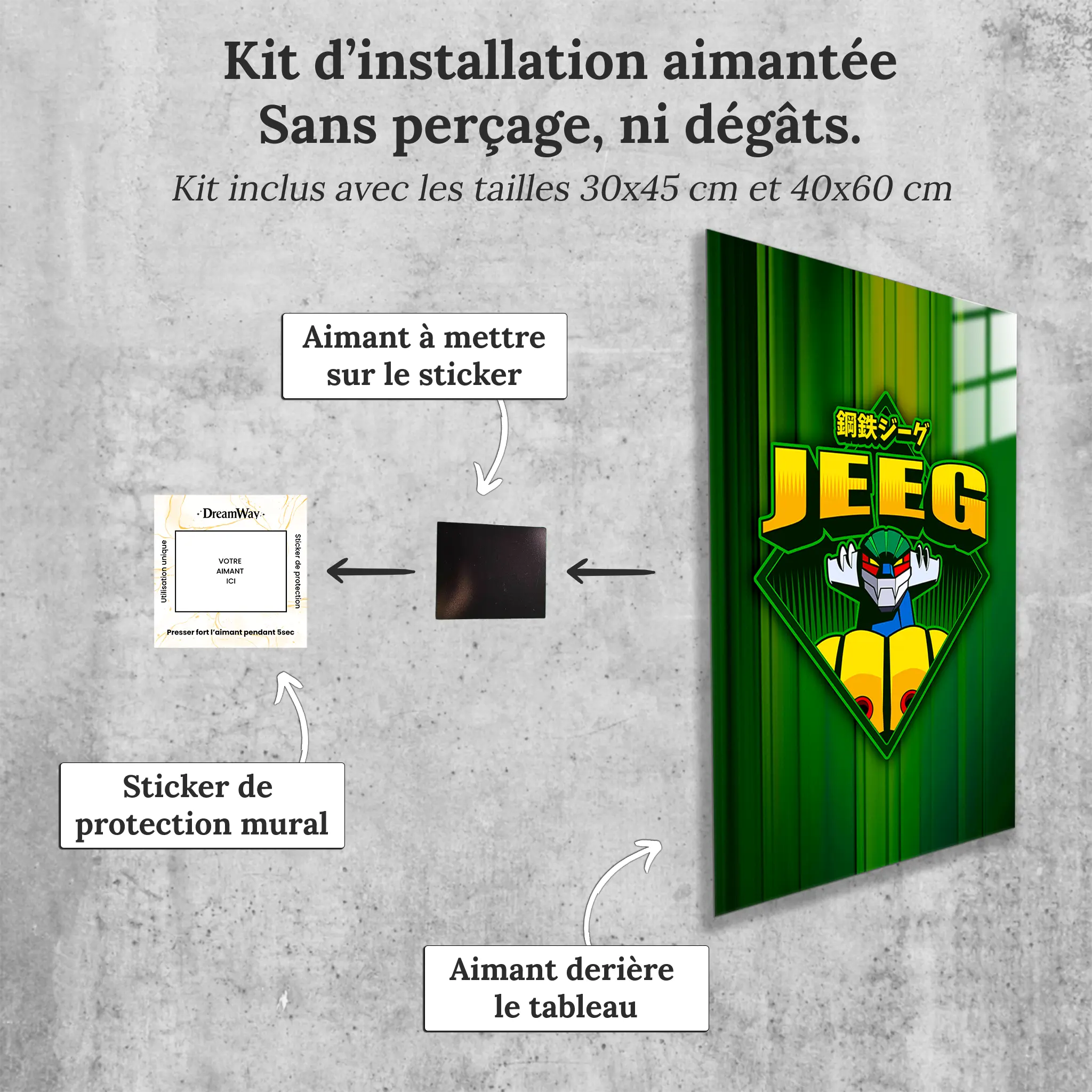 tableau-jeeg-robot-acciaio-avec-installation-aimantee | DreamWay