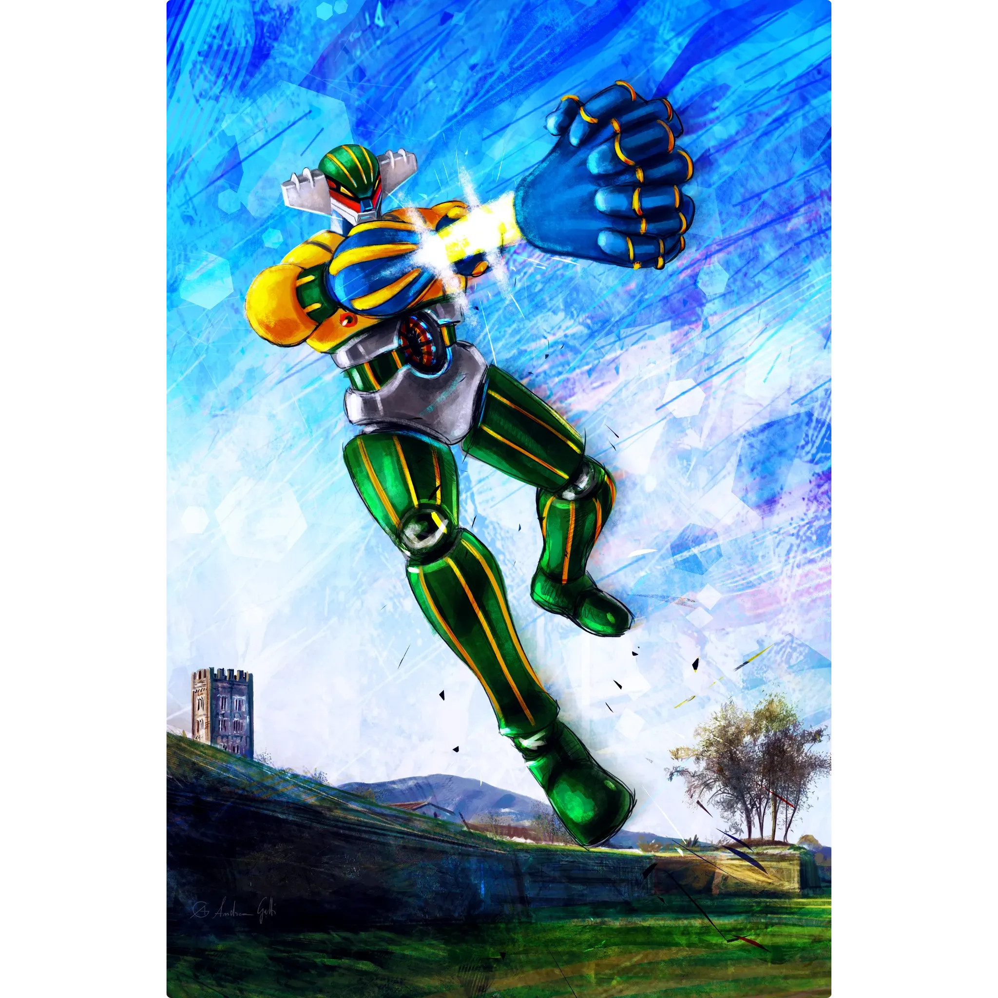 Tableau Jeeg Robot Attaque