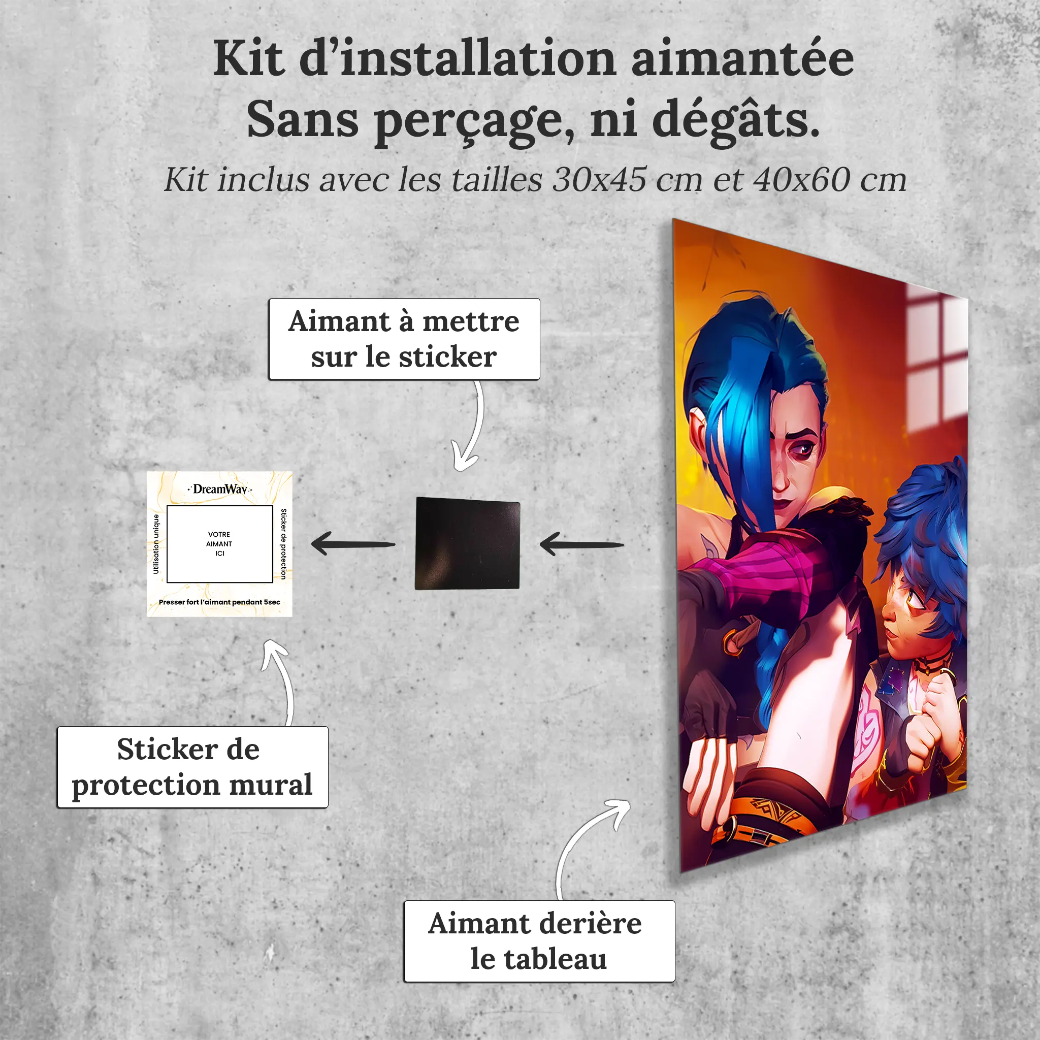 tableau-jinx-et-isha-avec-installation-aimantee | DreamWay