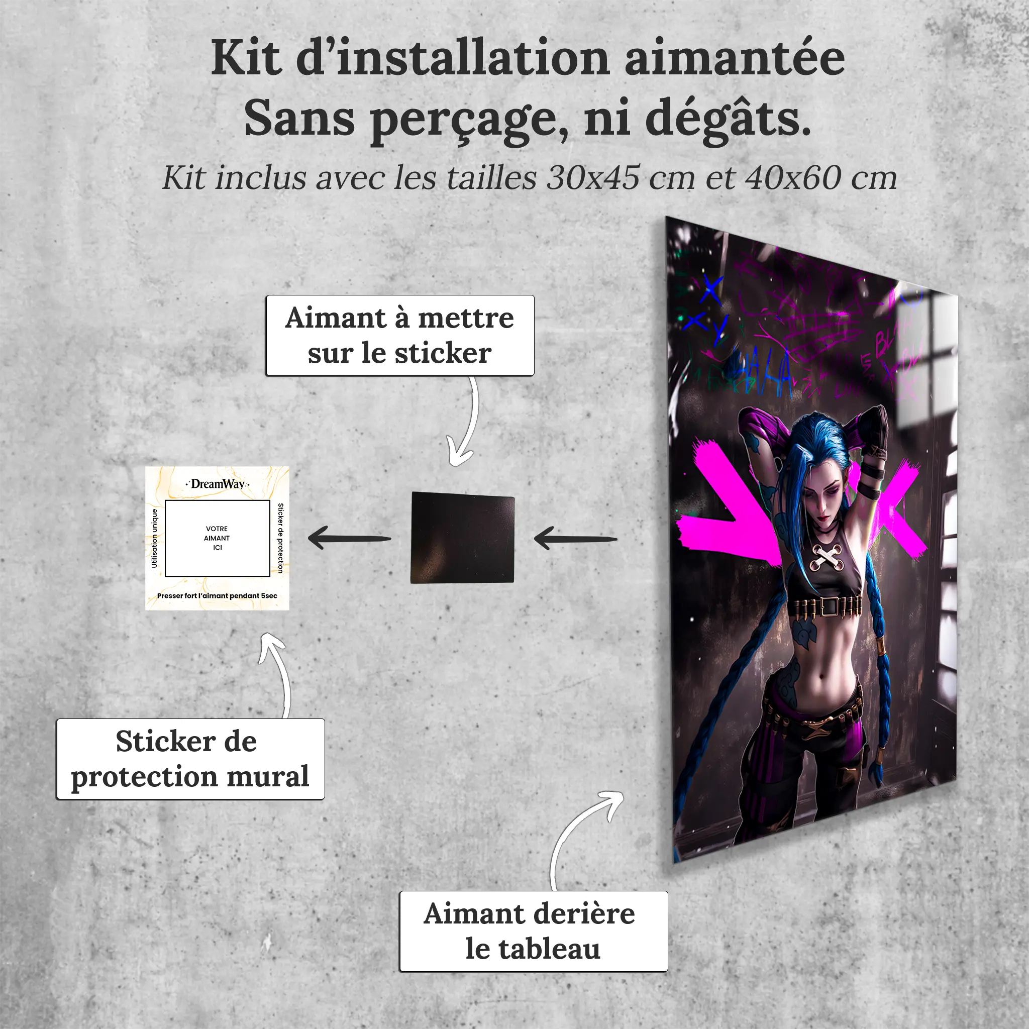 tableau-jinx-graffiti-avec-installation-aimantee | DreamWay