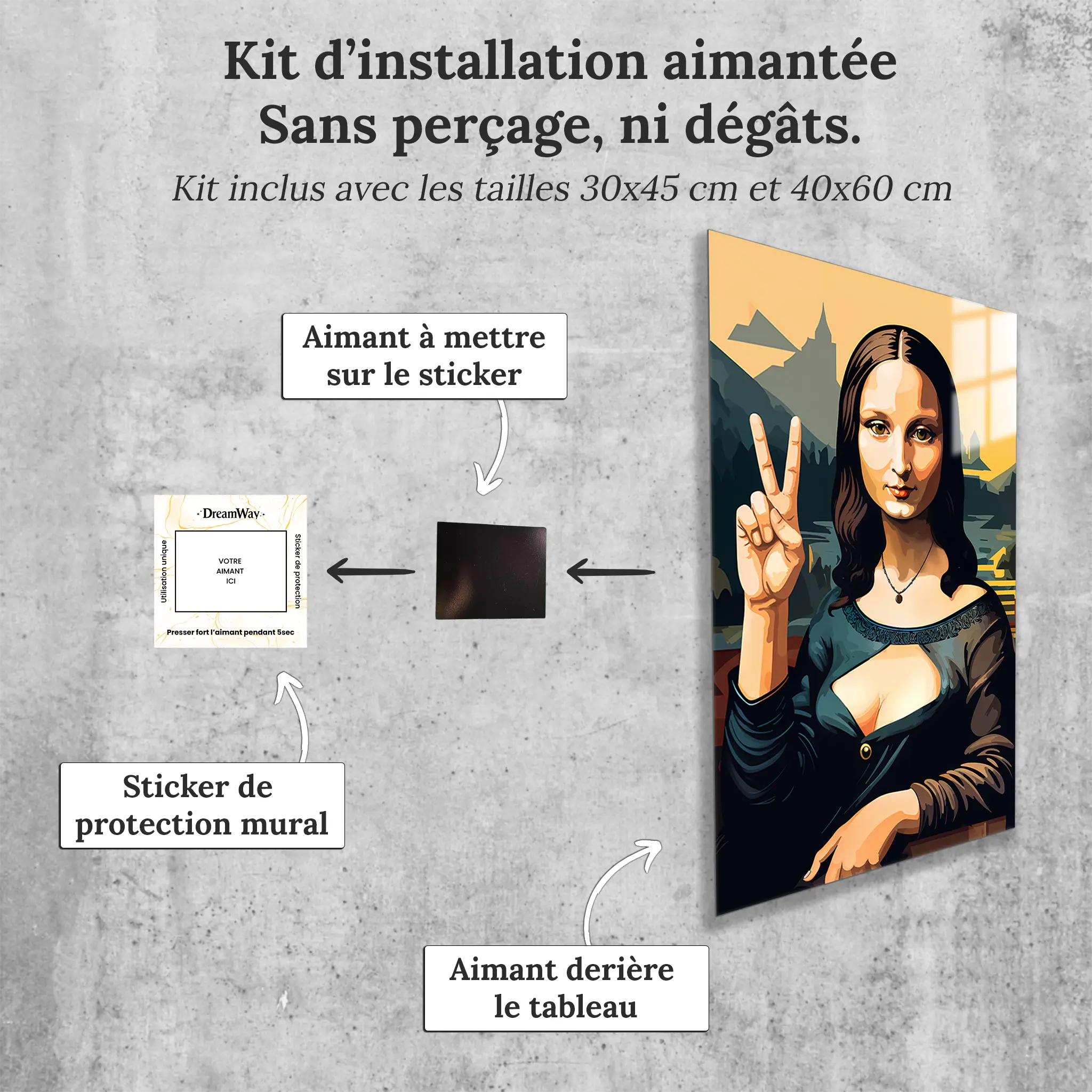 tableau-joconde-pop-art-avec-installation-aimantee | DreamWay