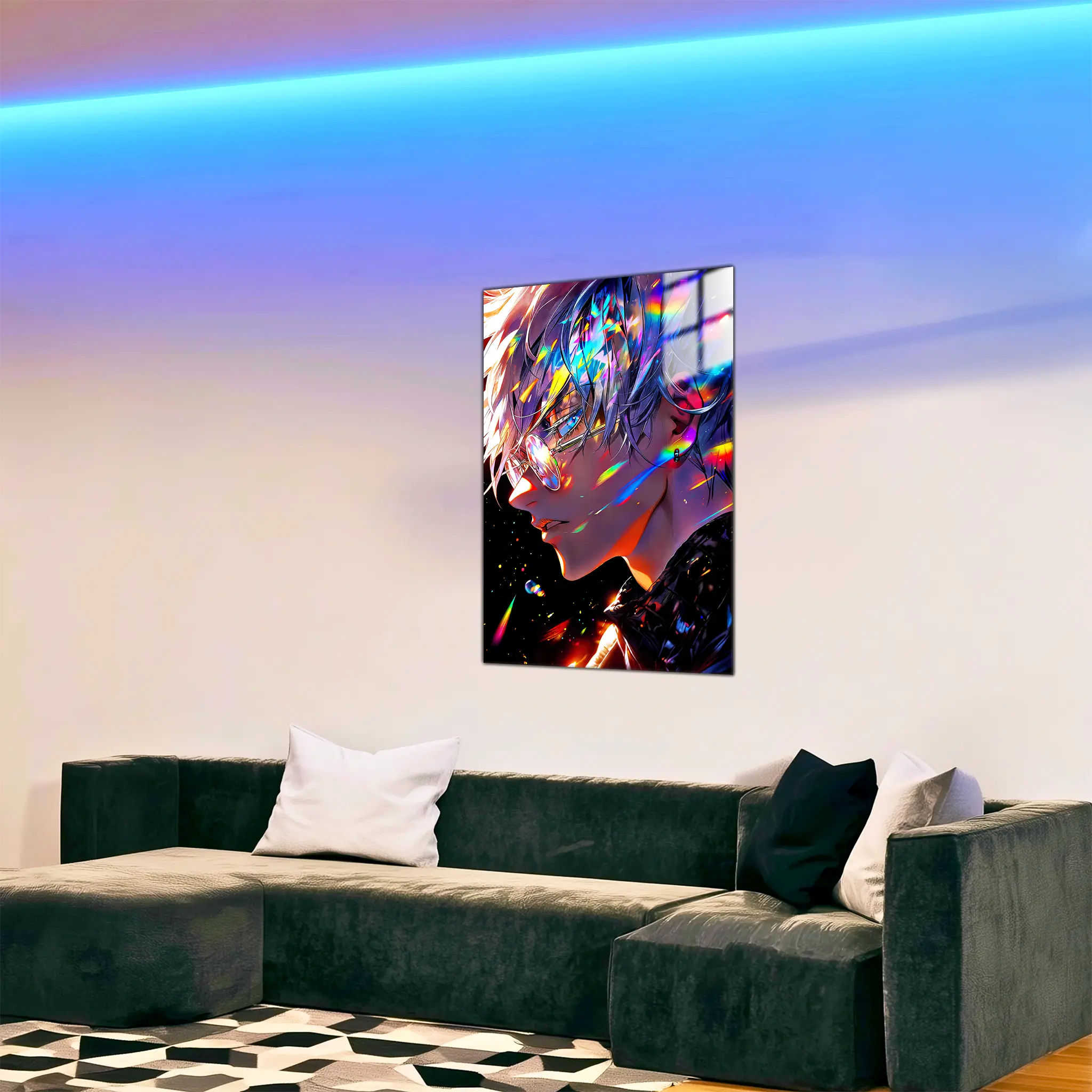 tableau-jujutsu-kaisen-gojo-satoru-portrait-dans-le-salon | DreamWay