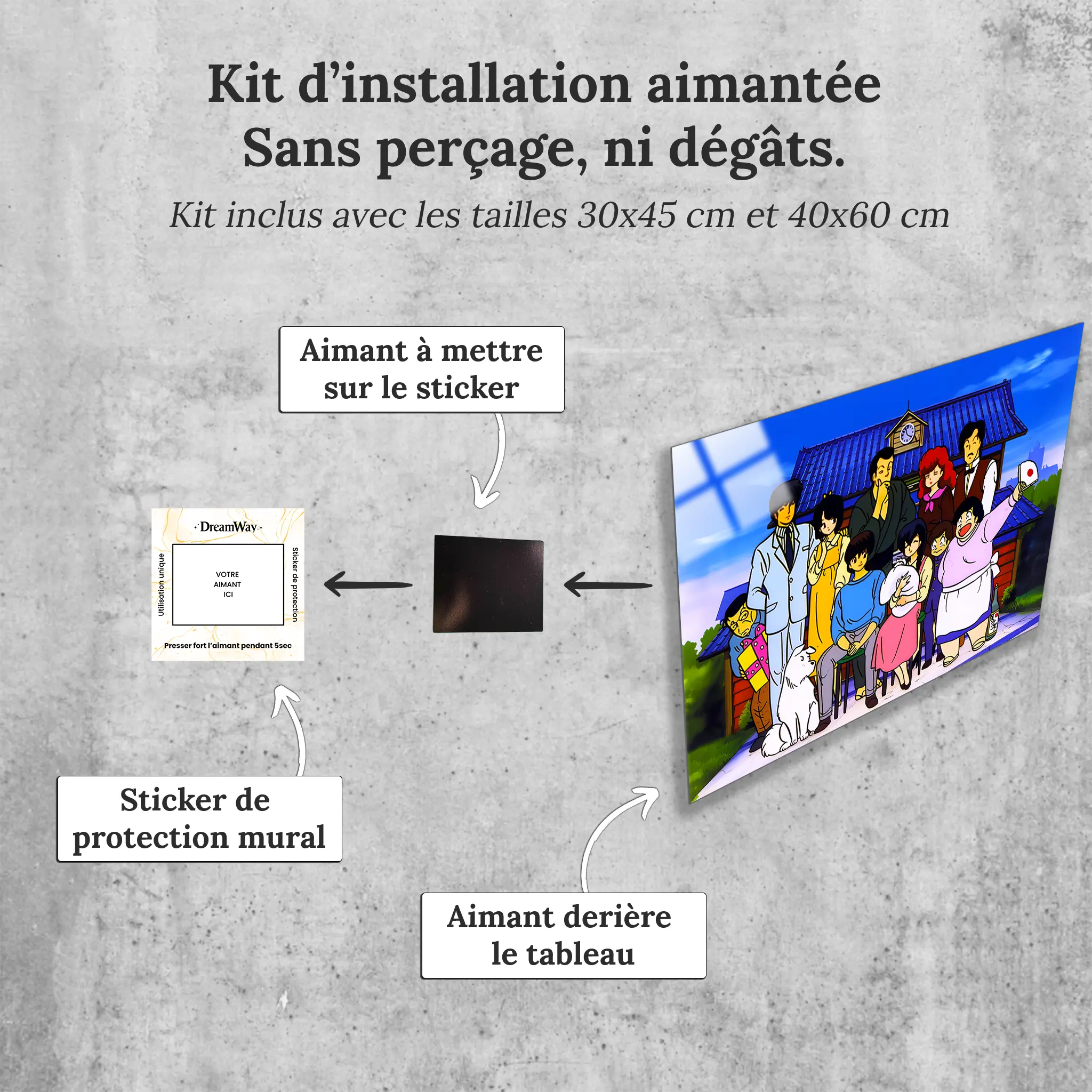 tableau-juliette-je-t-aime-la-famille-avec-installation-aimantee | DreamWay