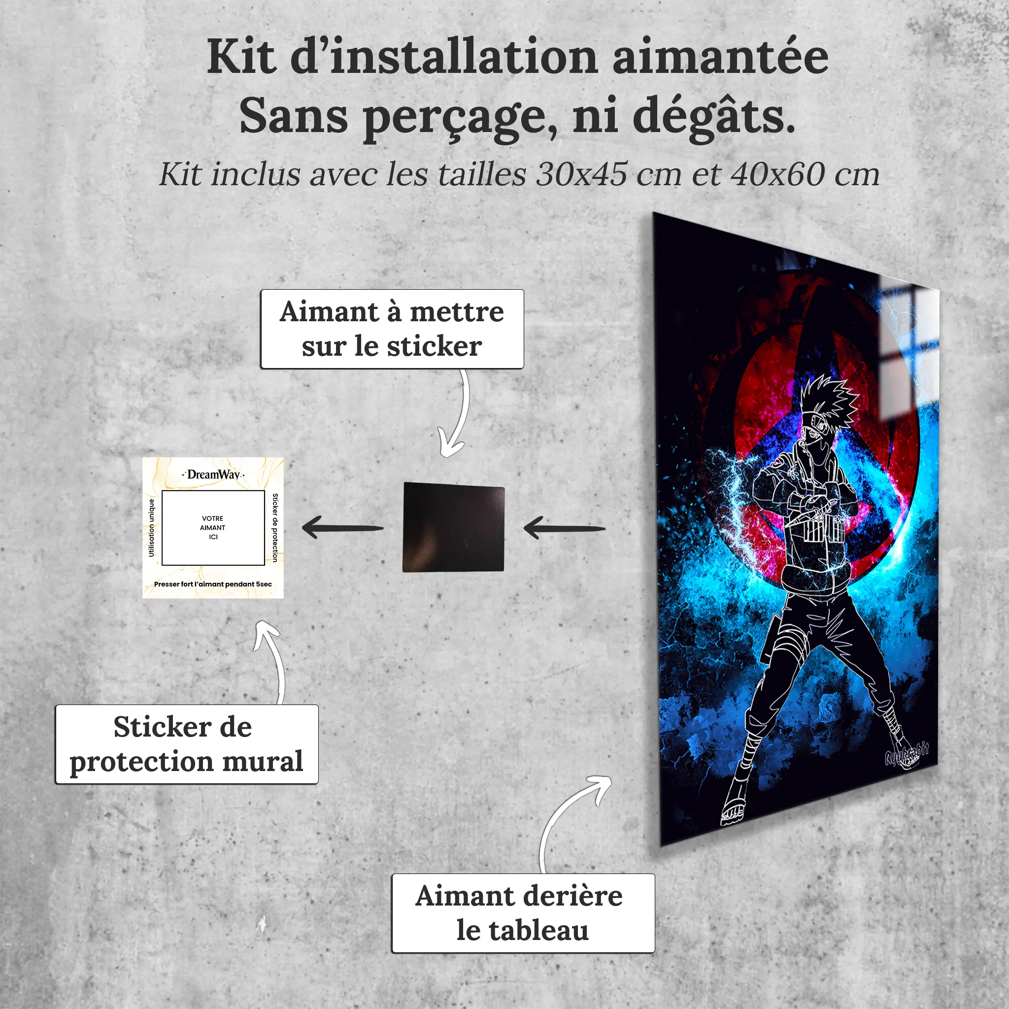 tableau-kakashi-colore-avec-installation-aimantee | DreamWay