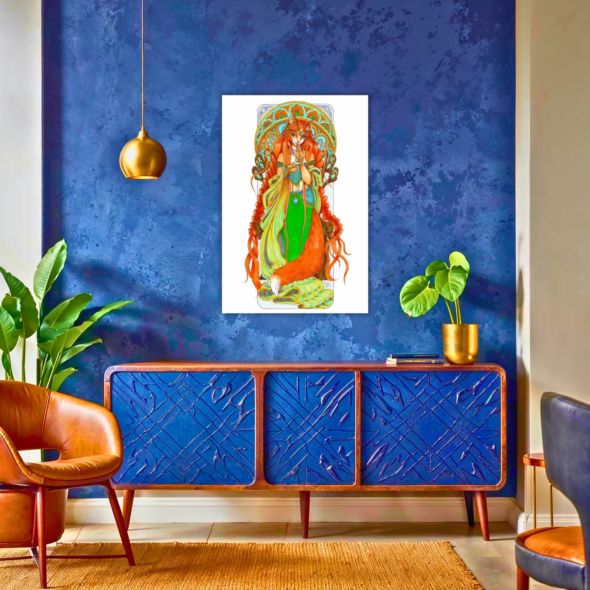 tableau-kitsune-la-malicieuse-au-dessus-du-buffet | DreamWay