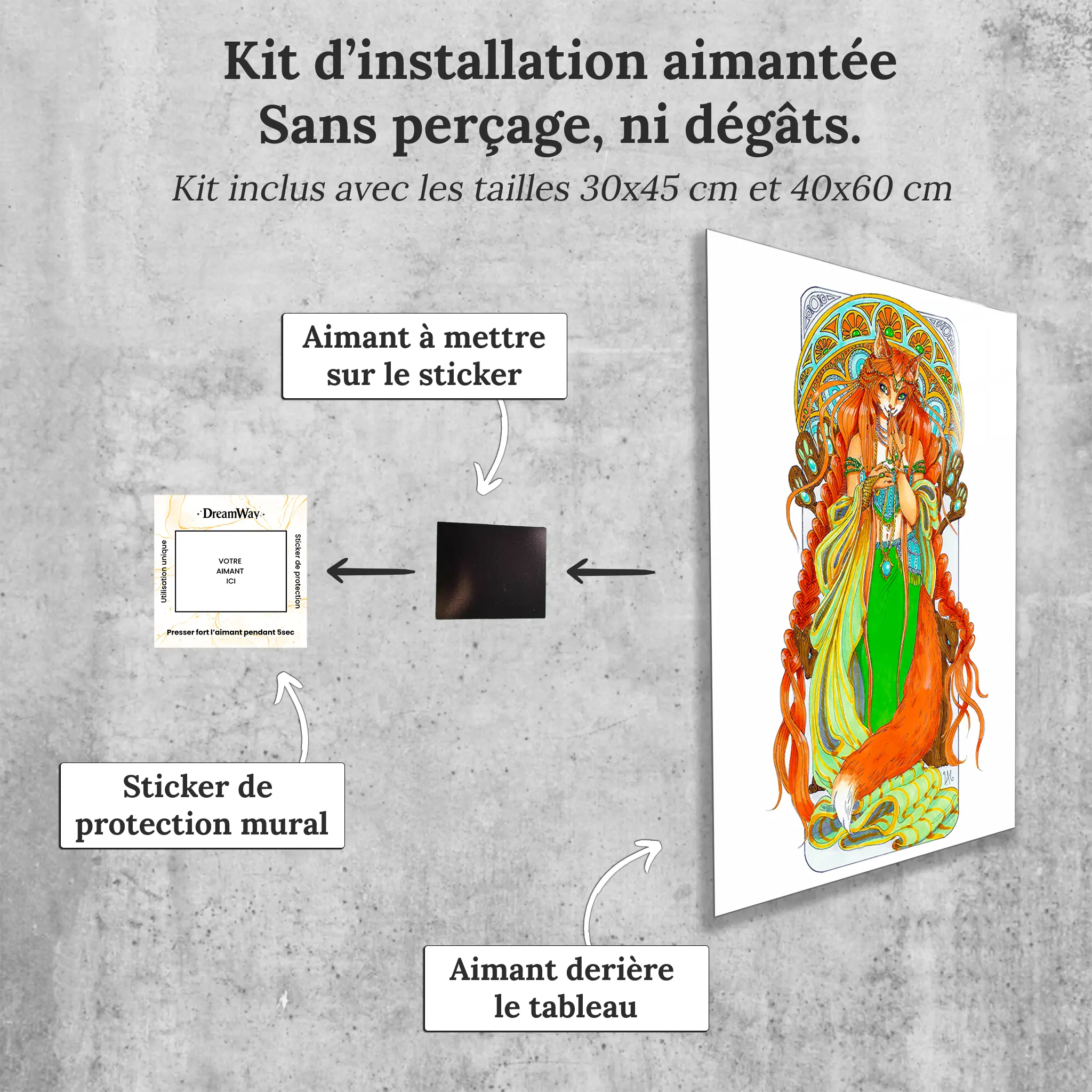 tableau-kitsune-la-malicieuse-avec-installation-aimantee | DreamWay