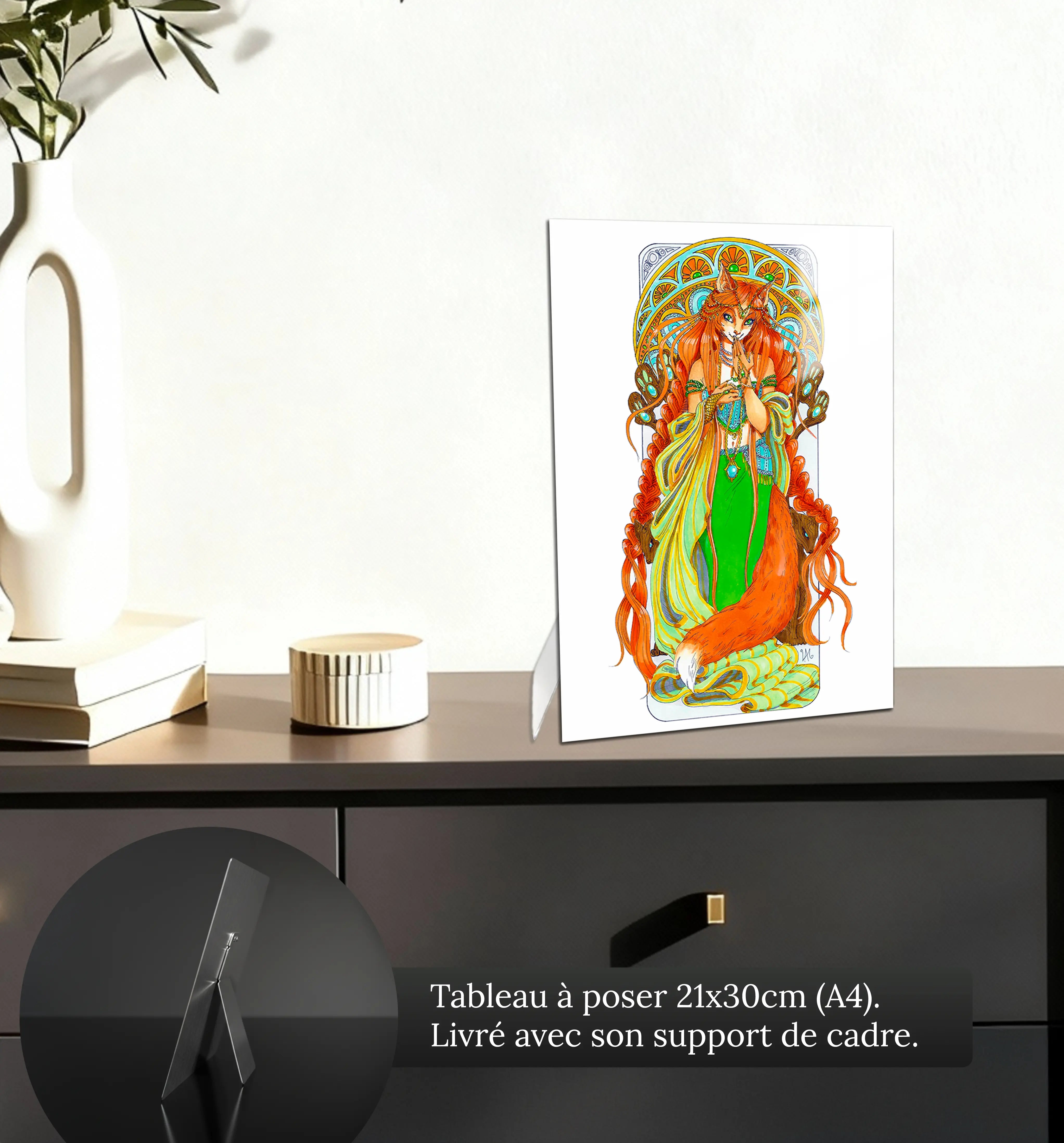 tableau-kitsune-la-malicieuse-petit-format-a-poser-sur-meuble | DreamWay