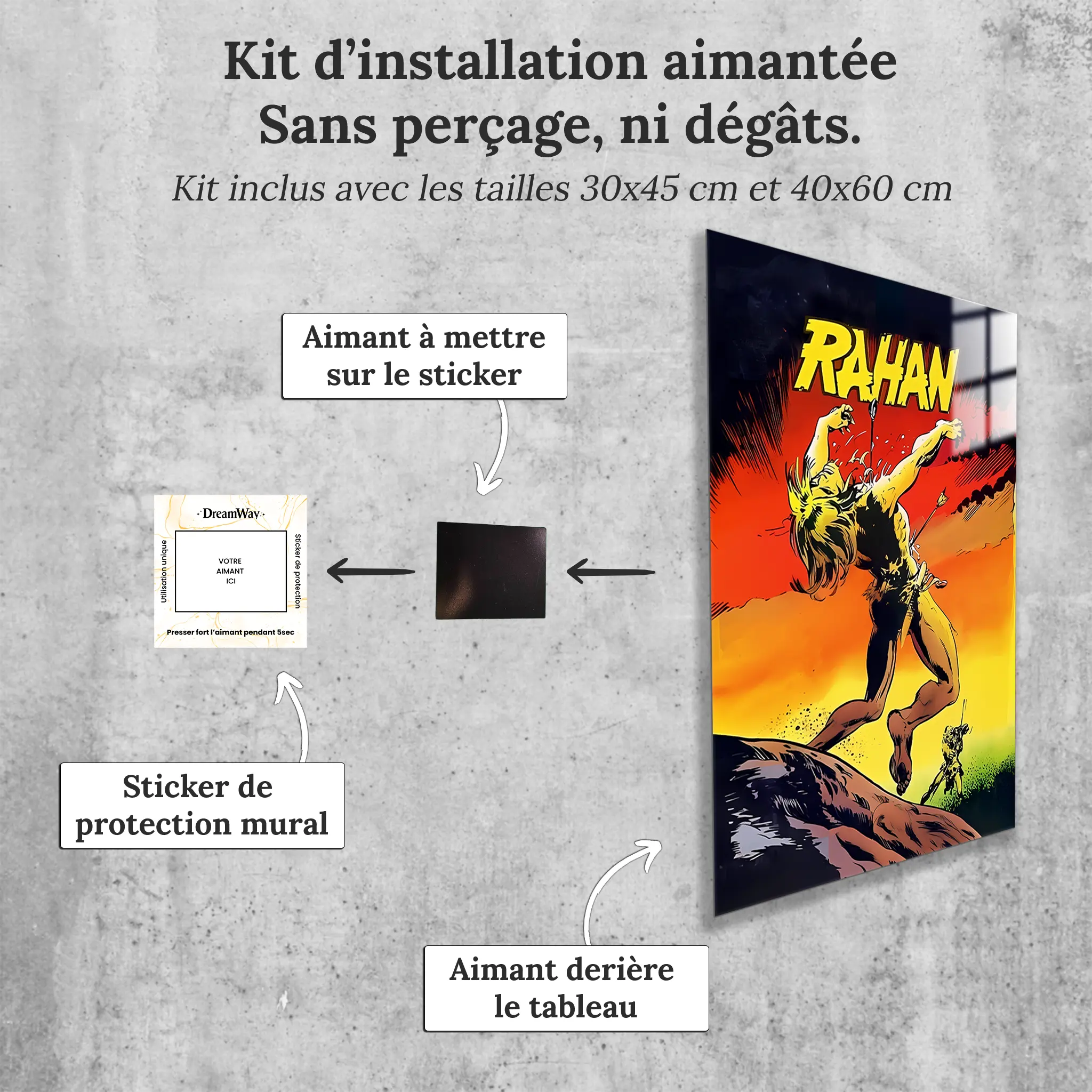 tableau-la-mort-de-rahan-avec-installation-aimantee | DreamWay