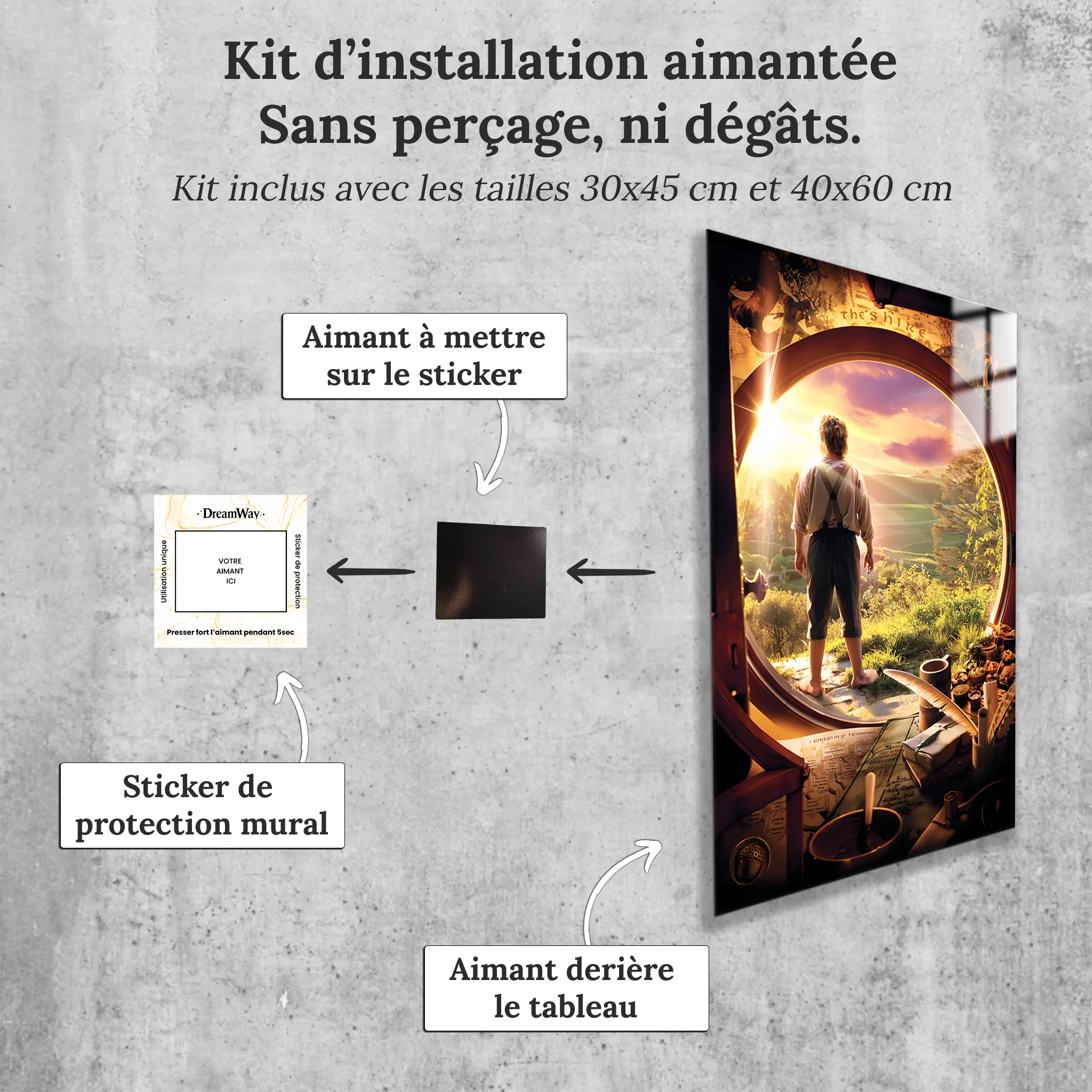 tableau-le-hobbit-le-hero-avec-installation-aimantee | DreamWay