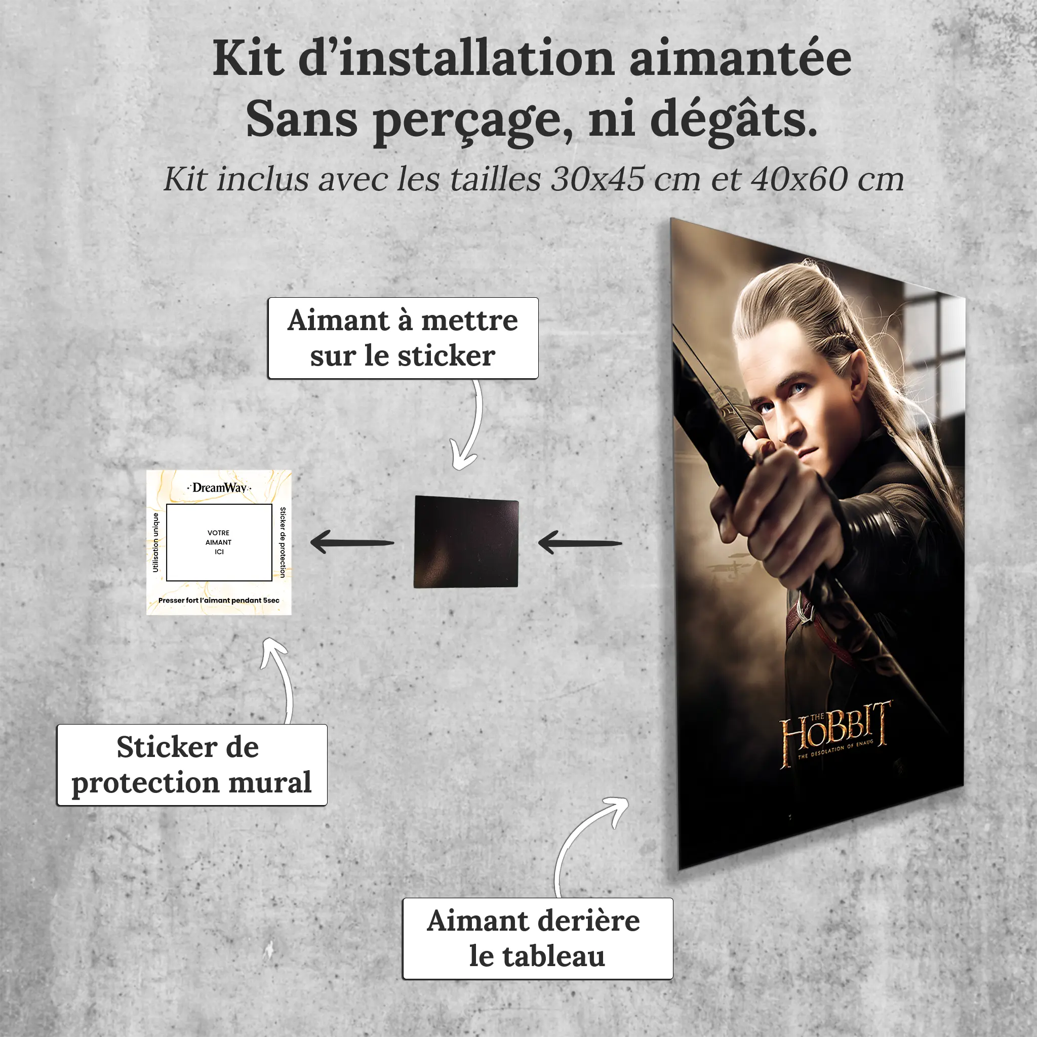 tableau-le-hobbit-legolas-avec-installation-aimantee | DreamWay