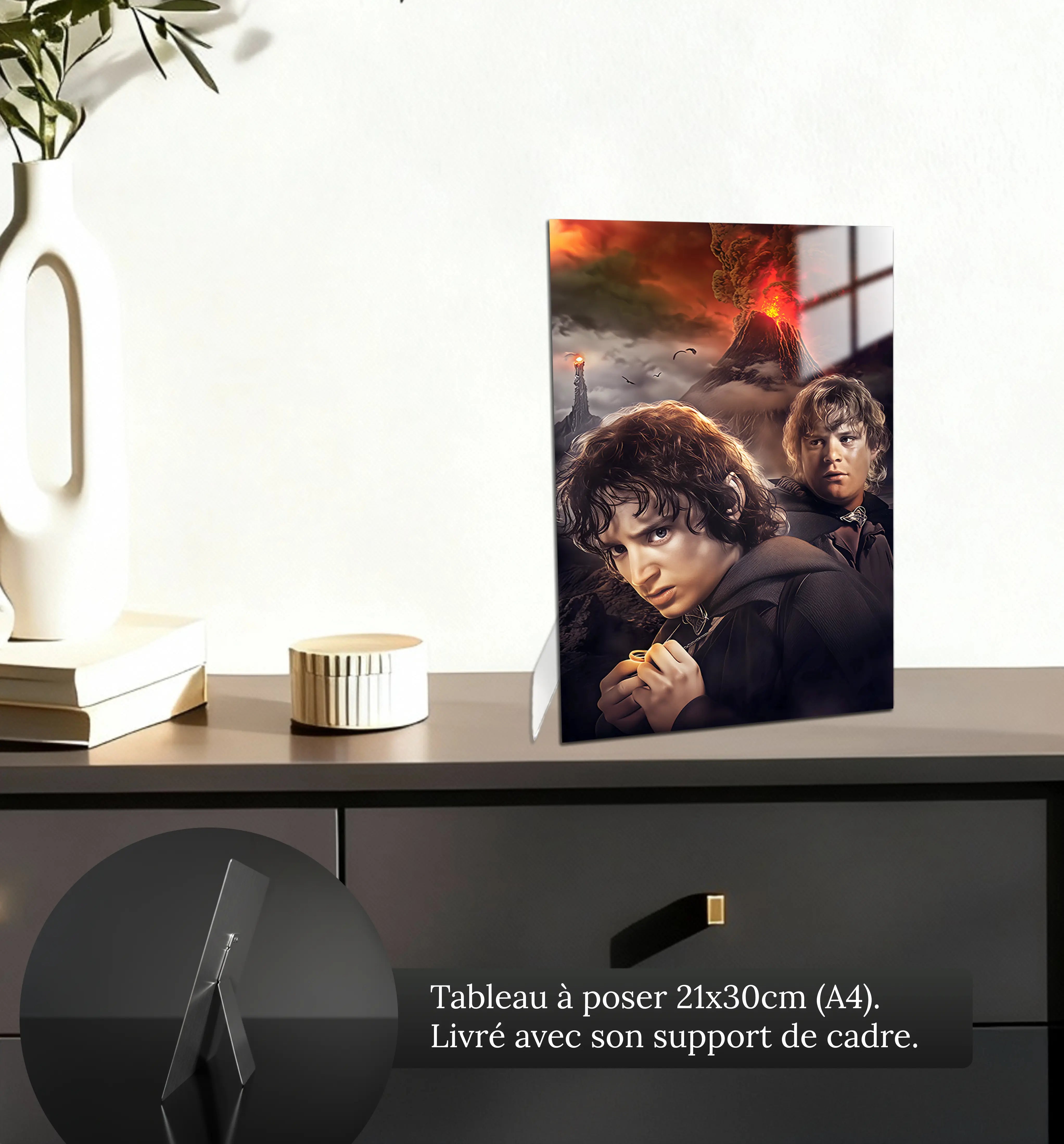 tableau-le-seigneur-des-anneaux-Frodon-et-sam-petit-format-a-poser-sur-meuble | DreamWay