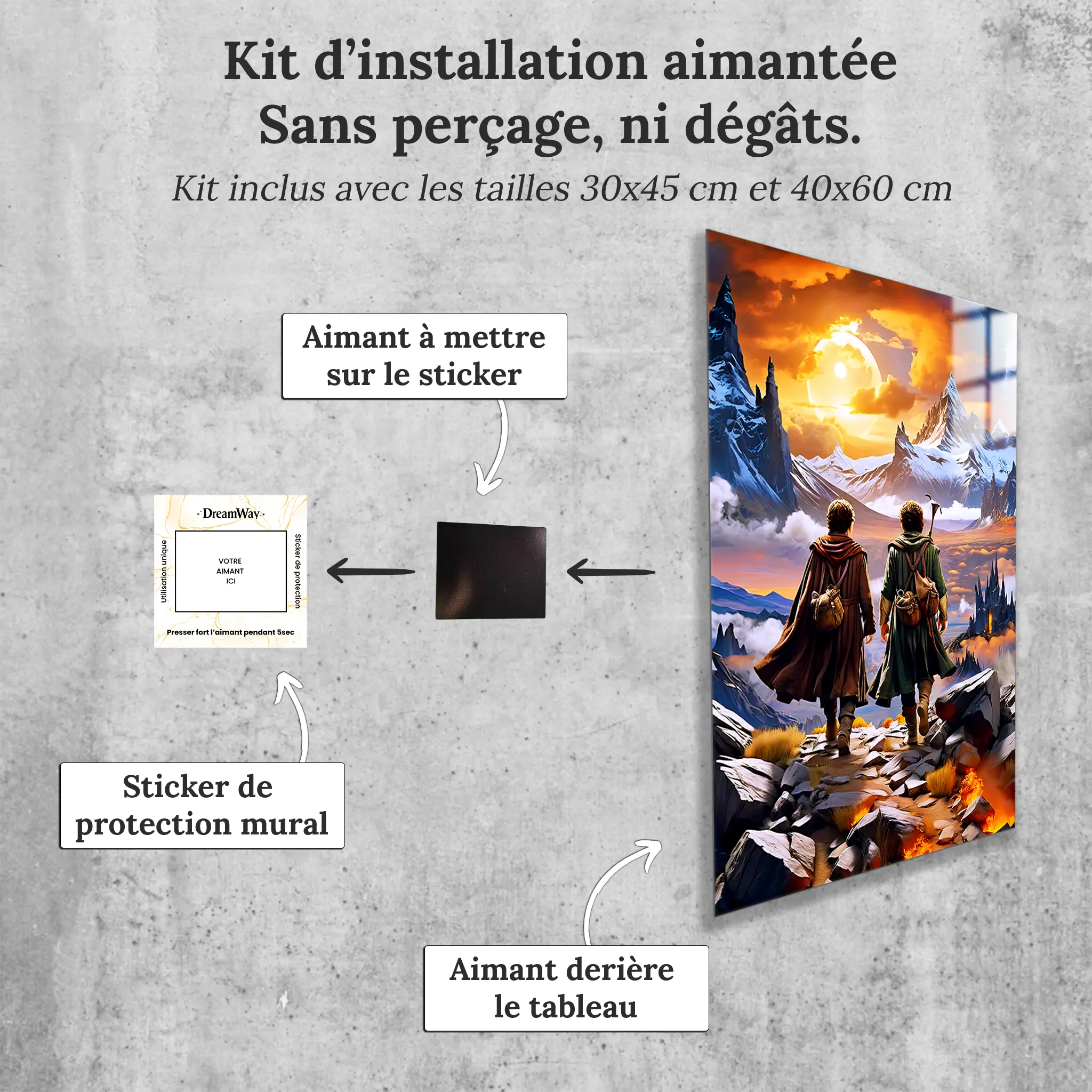 tableau-le-seigneur-des-anneaux-avec-installation-aimantee | DreamWay
