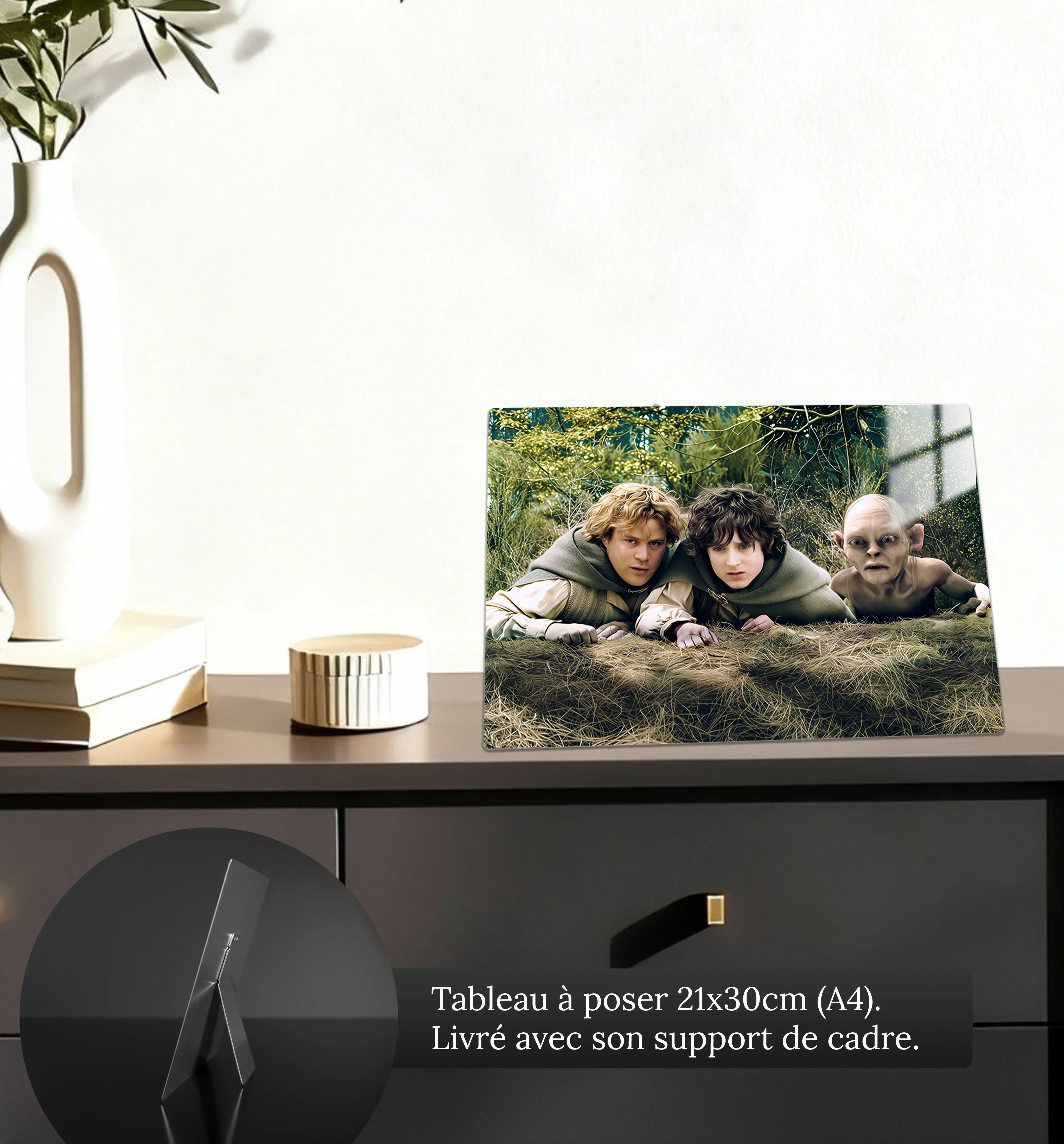 tableau-le-seigneur-des-anneaux-frodon-et-gollum-et-sam-petit-format-a-poser-sur-meuble | DreamWay