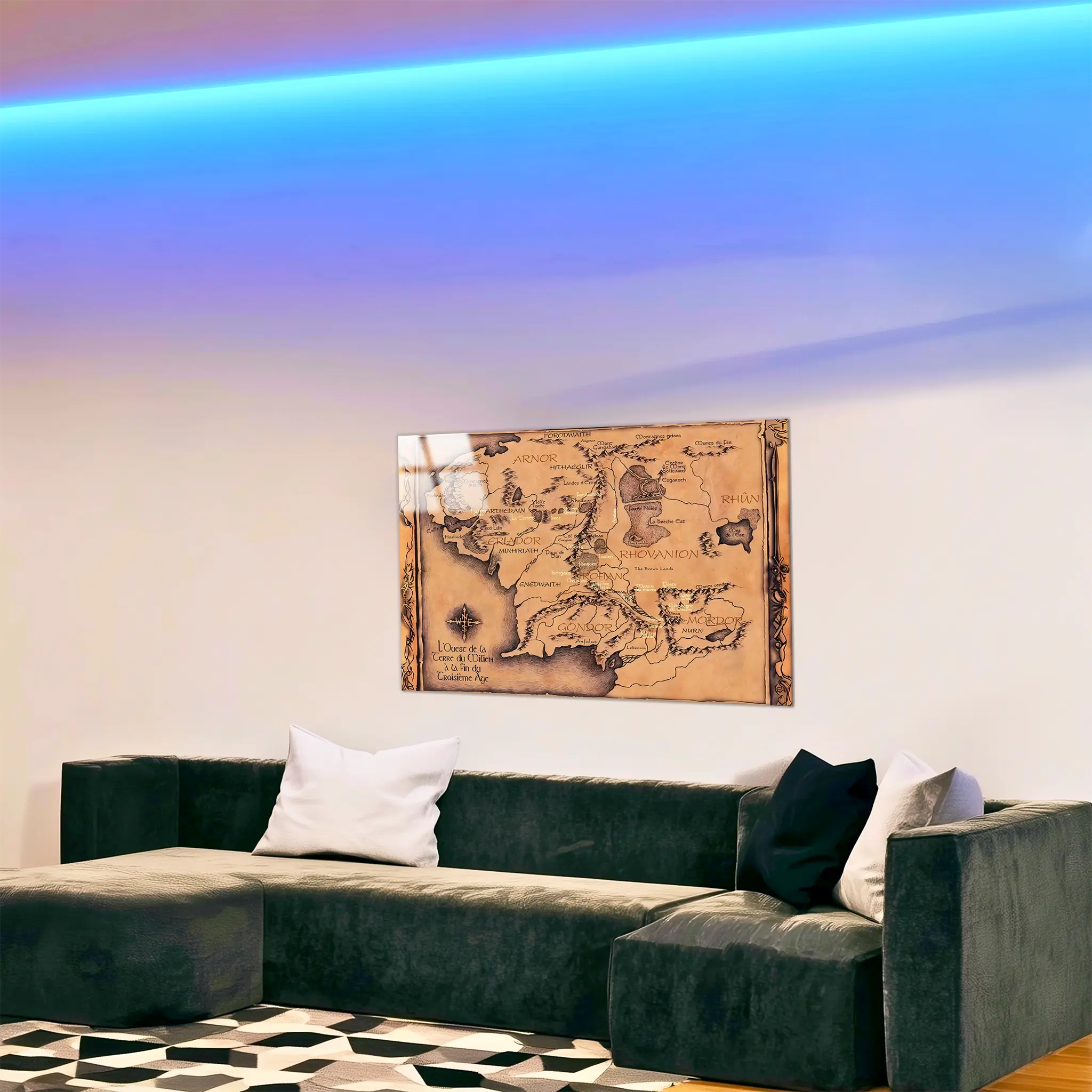 tableau-le-seigneur-des-anneaux-la-carte-dans-le-salon | DreamWay