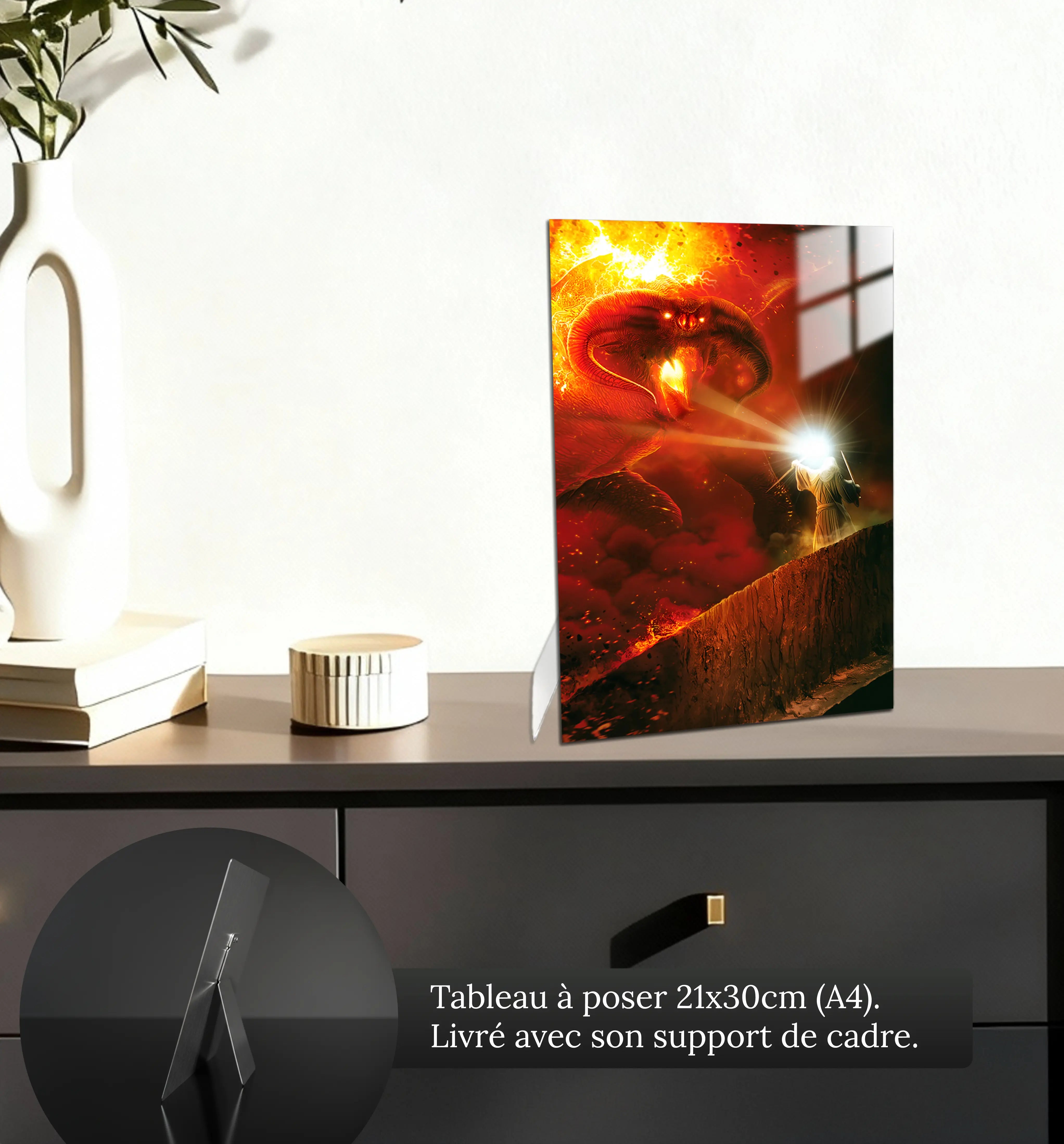 tableau-le-seigneur-des-anneaux-le-combat-de-la-moria-petit-format-a-poser-sur-meuble | DreamWay