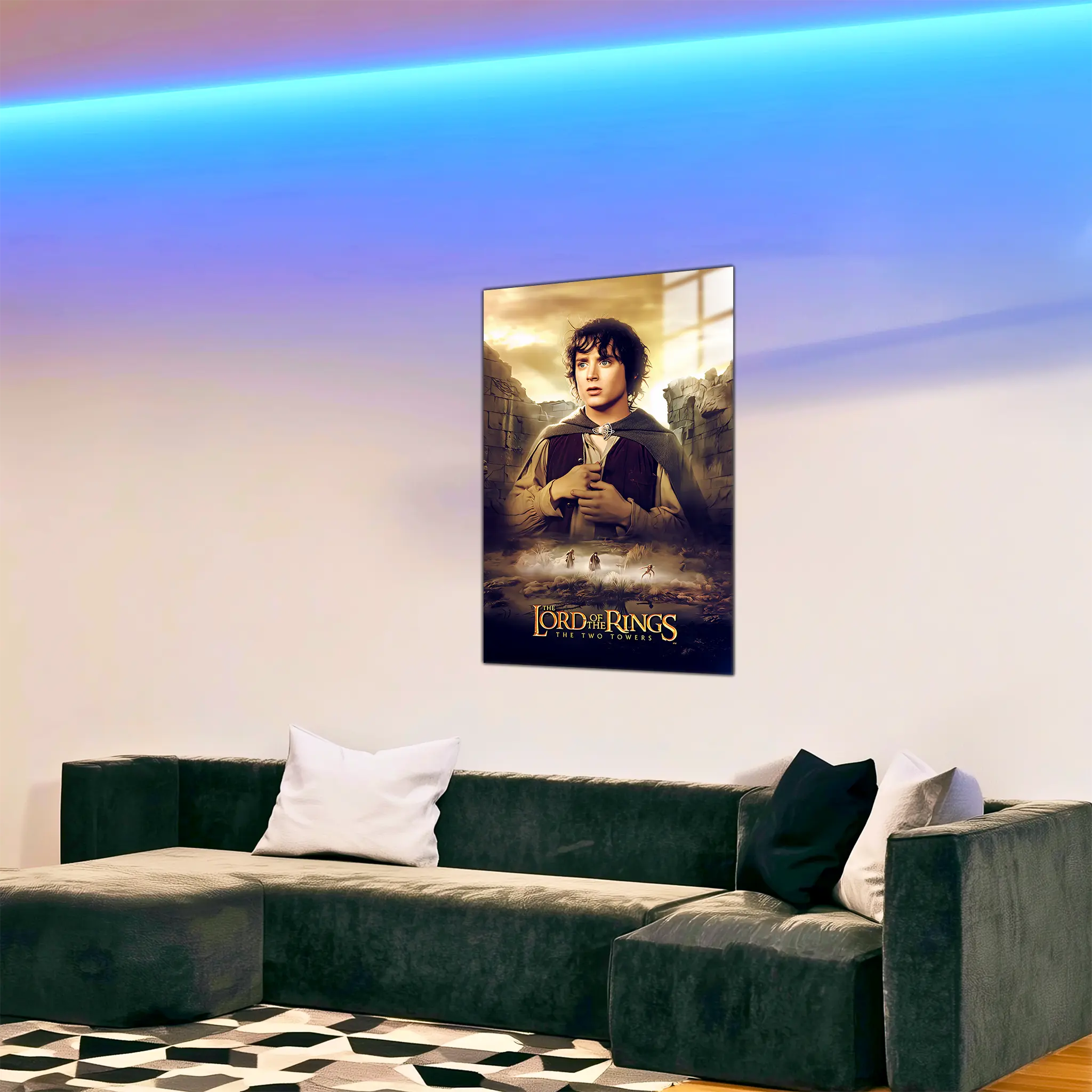tableau-le-seigneur-des-anneaux-les-deux-tours-dans-le-salon | DreamWay