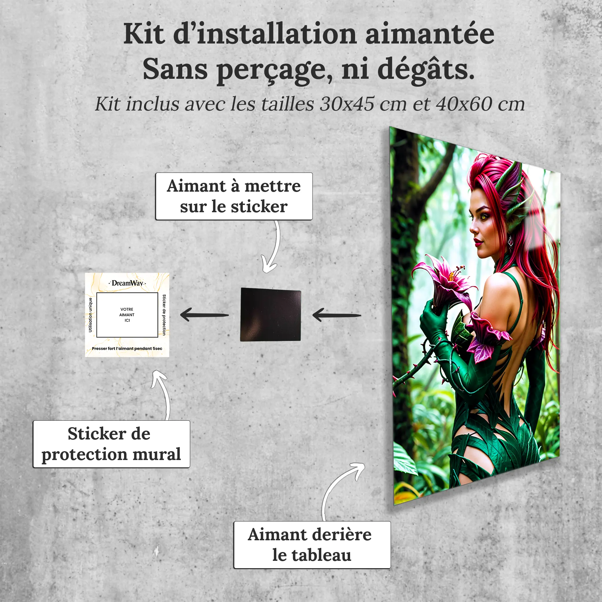 tableau-league-of-legends-zyra-realiste-avec-installation-aimantee | DreamWay