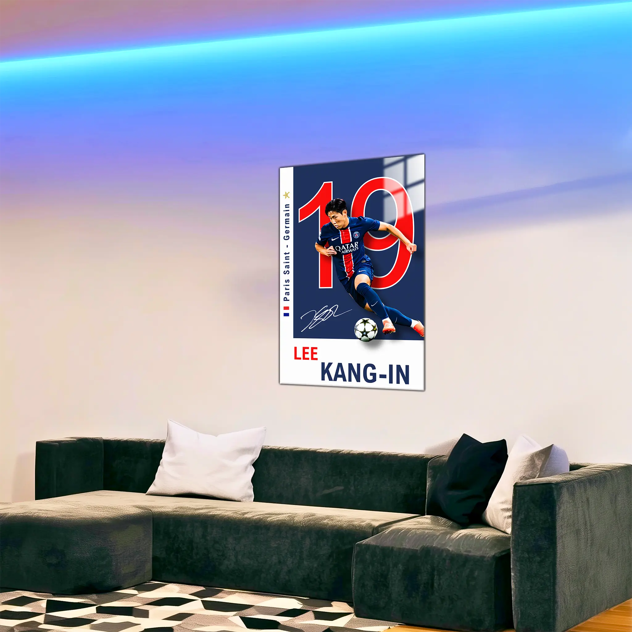 tableau-lee-kang-in-psg-dans-le-salon | DreamWay
