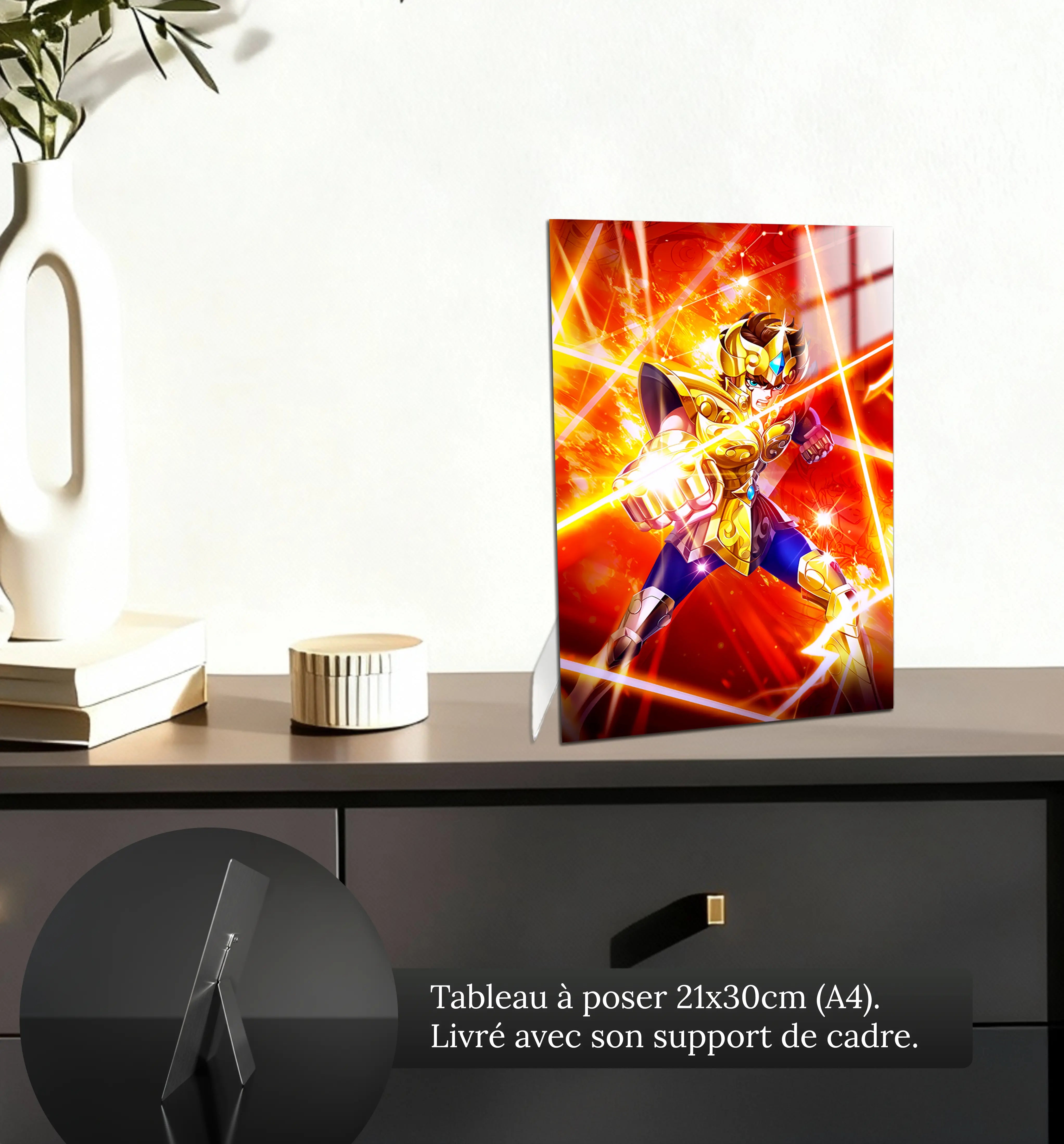 tableau-les-chevaliers-du-zodiaque-aiolia-du-lion-petit-format-a-poser-sur-meuble | DreamWay